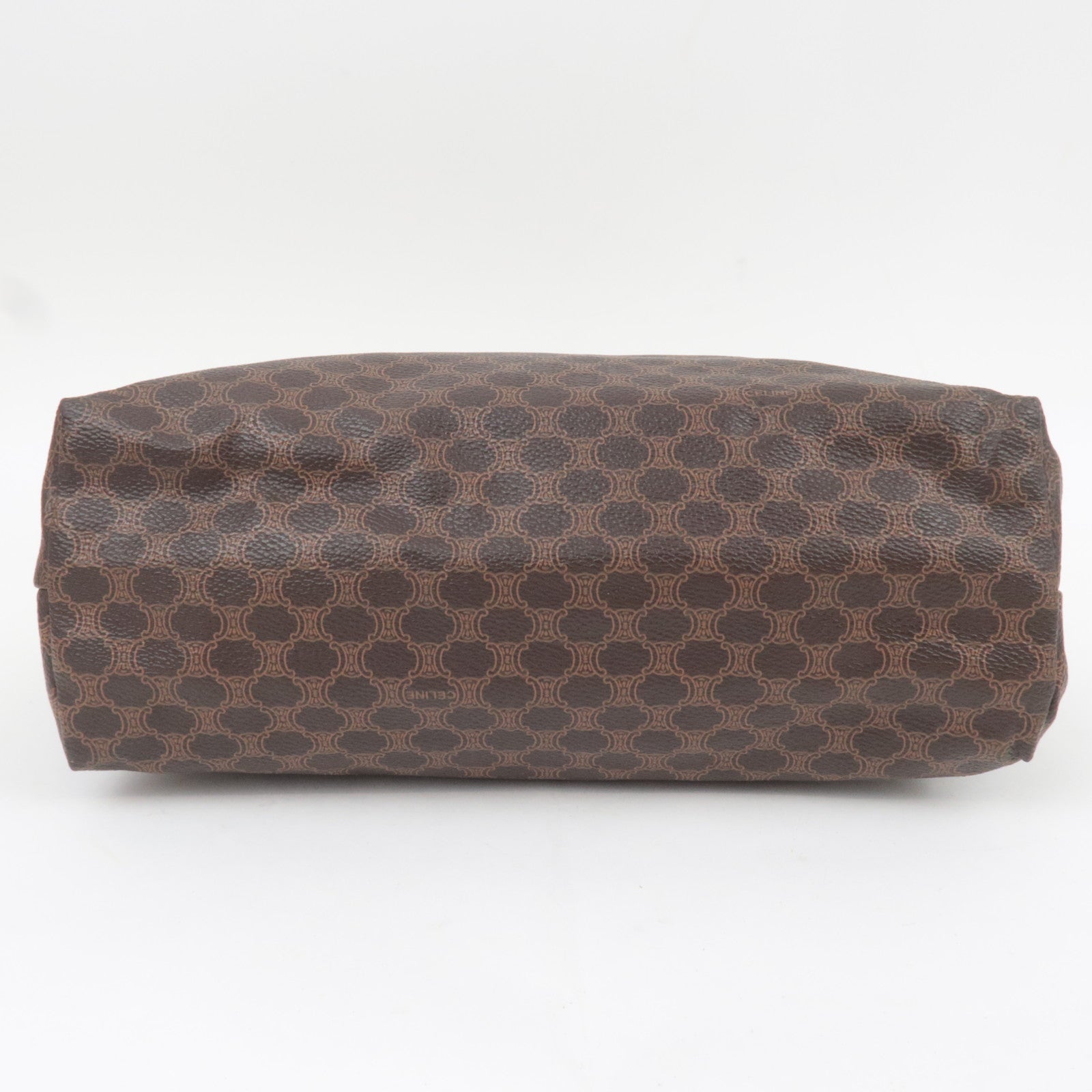 CELINE Macadam PVC Leather Cosmetic Pouch Brown