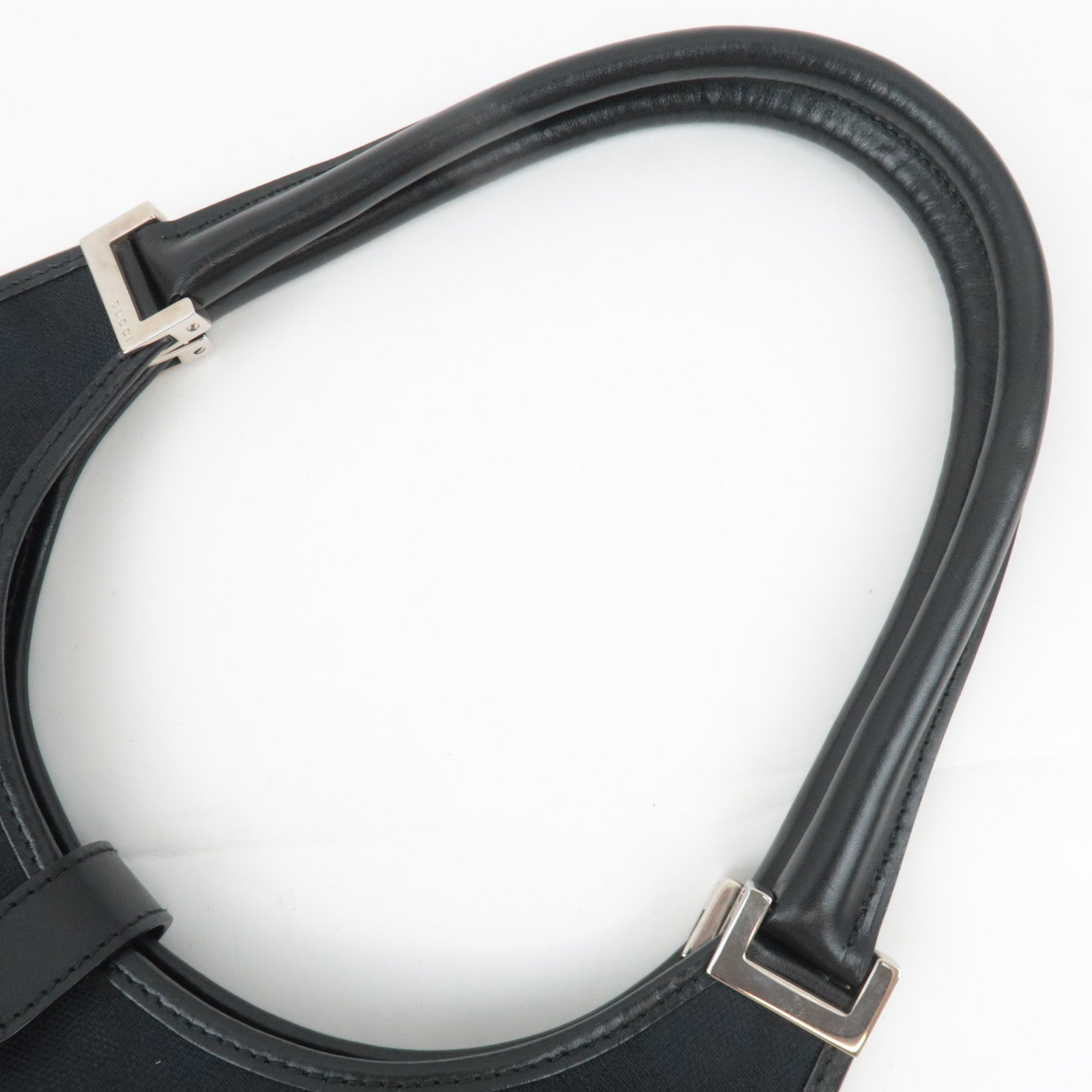 GUCCI Jackie GG Canvas Shoulder Bag Black 002.1067