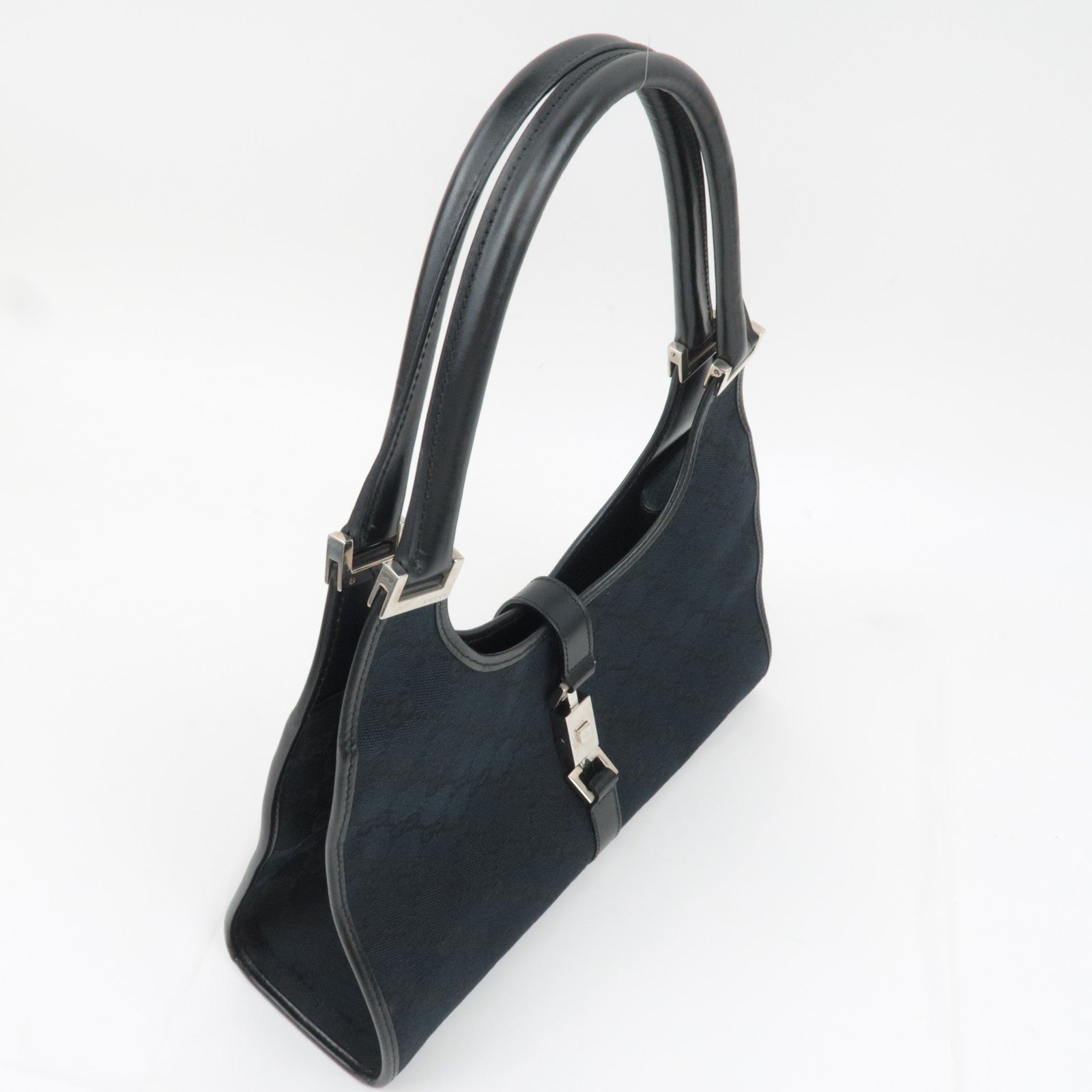 GUCCI Jackie GG Canvas Shoulder Bag Black 002.1067