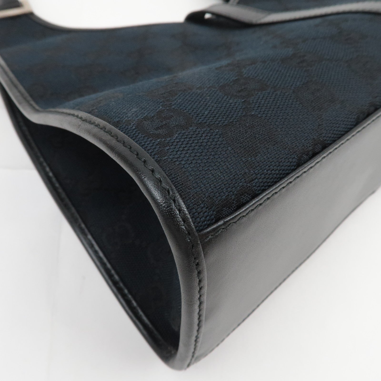 GUCCI Jackie GG Canvas Shoulder Bag Black 002.1067