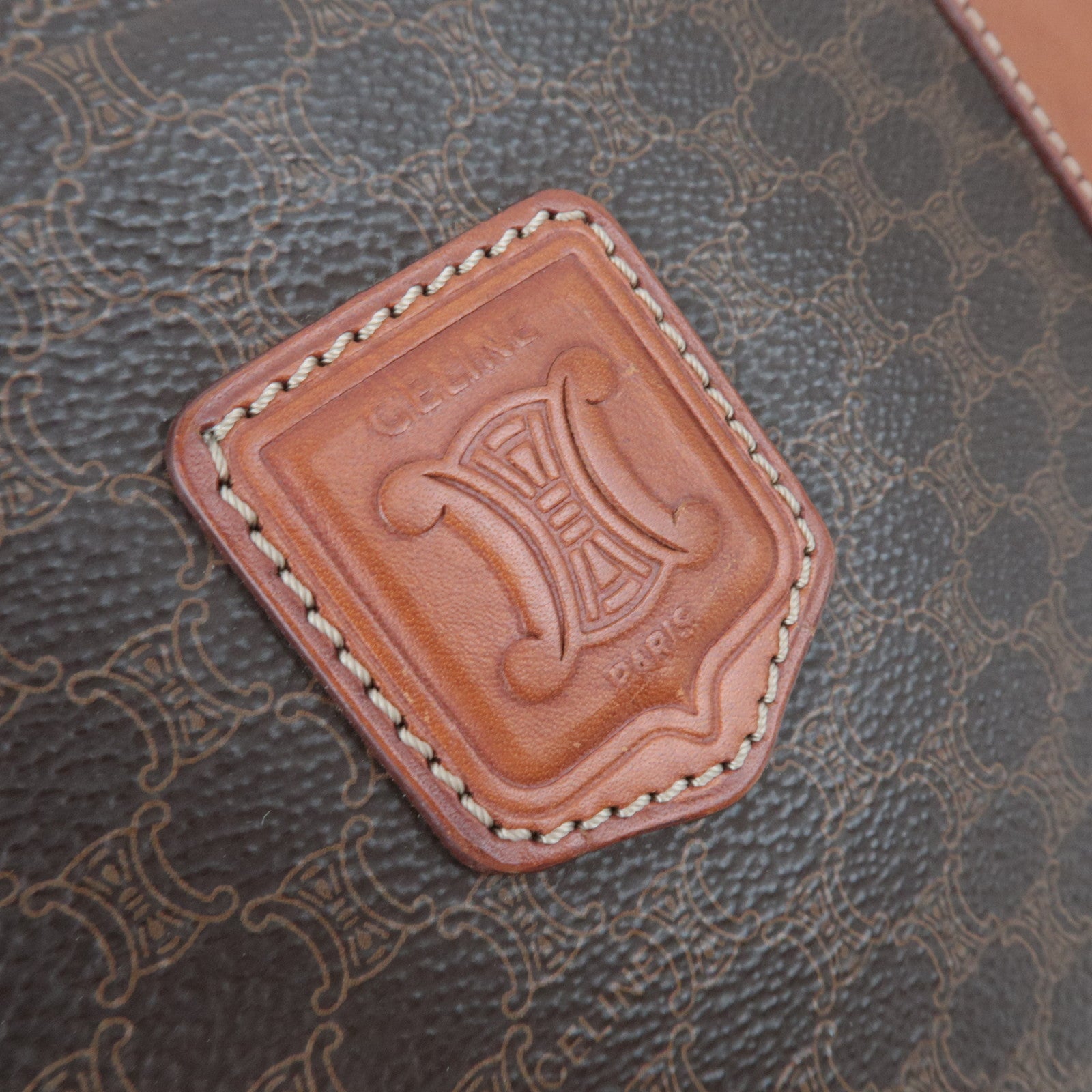 CELINE Macadam PVC Leather Tote Bag Brown