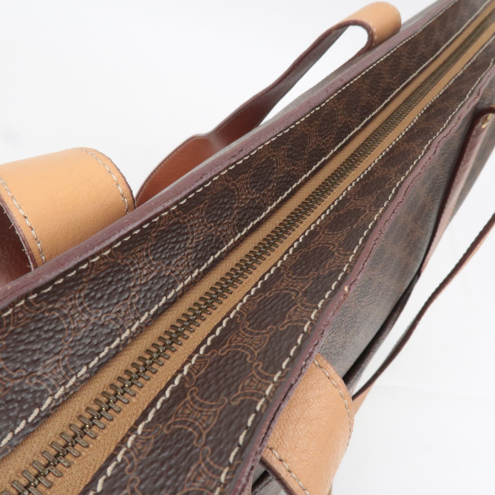 CELINE Macadam PVC Leather Tote Bag Brown