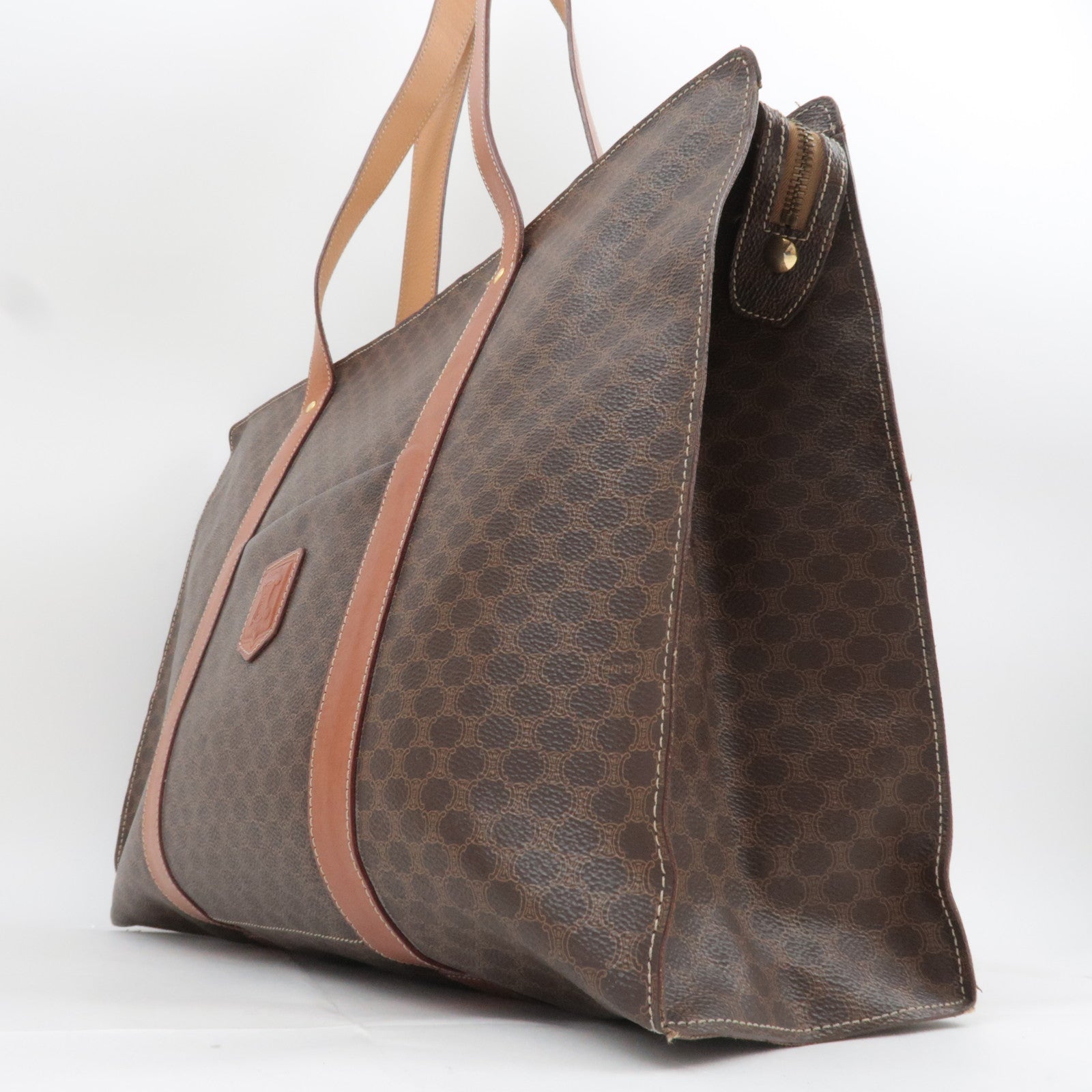 CELINE Macadam PVC Leather Tote Bag Brown