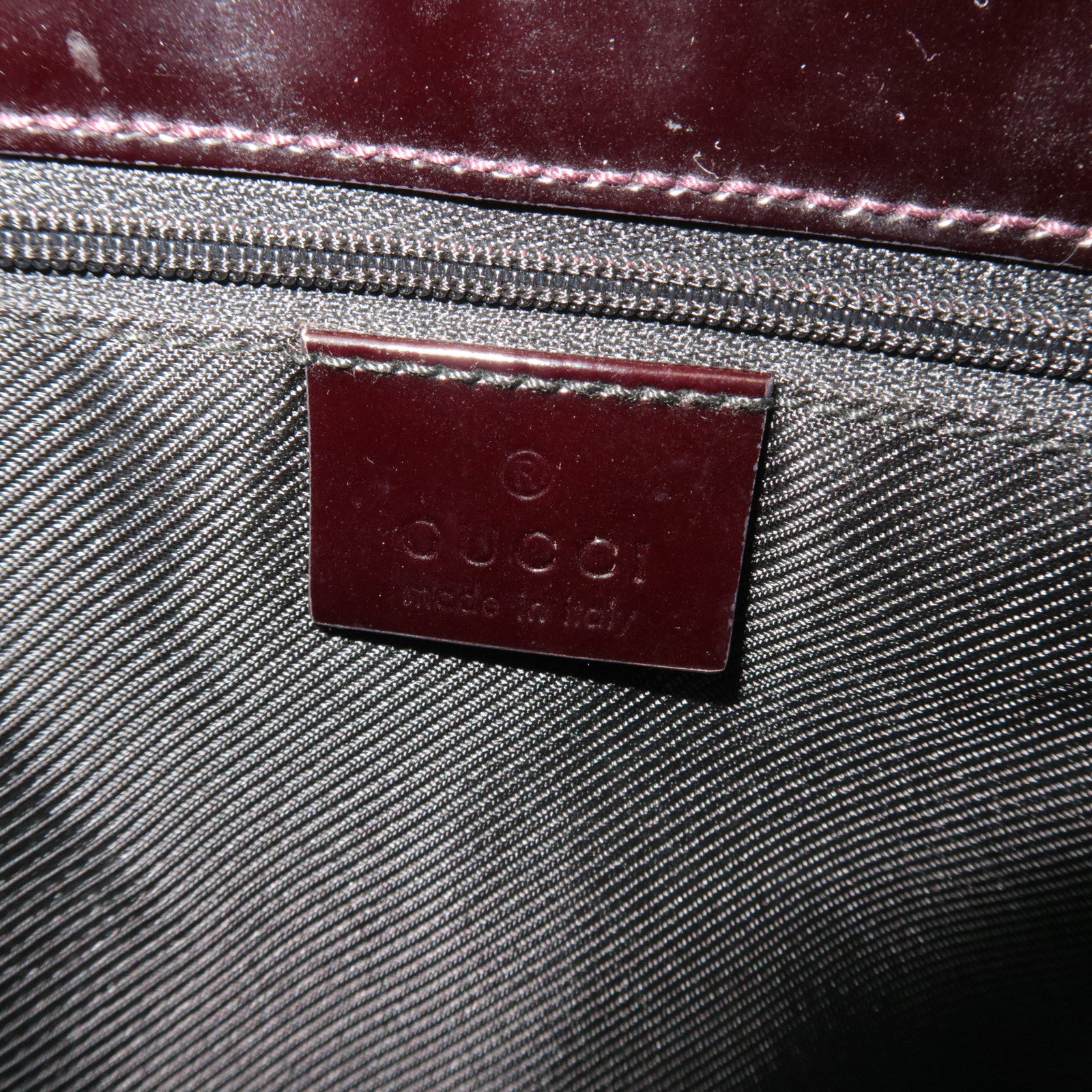 GUCCI Jackie GG Canvas Patent Shoulder Bag Brown 002.1068