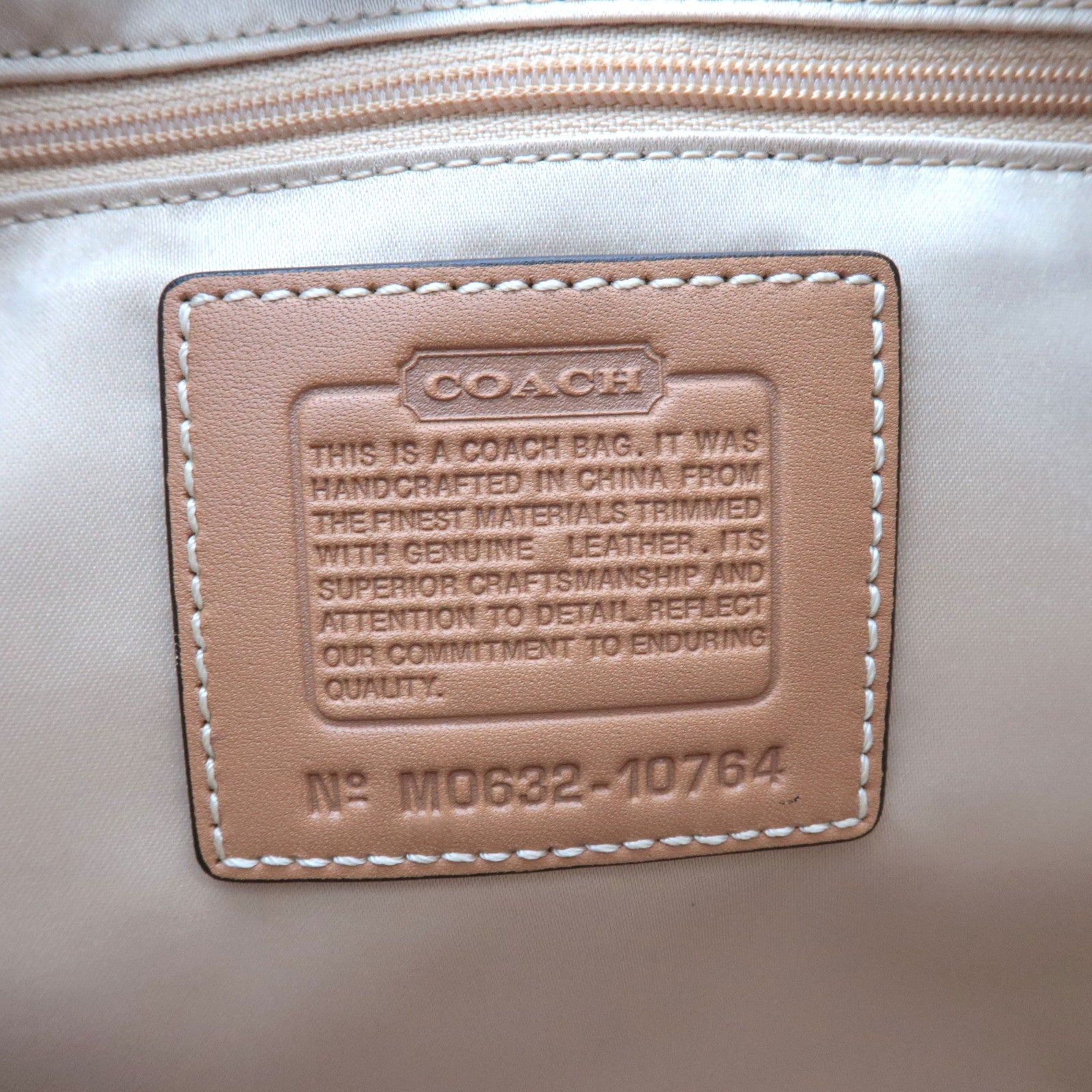COACH Signature Canvas Leather Shoulder Bag Beige Brown 10764