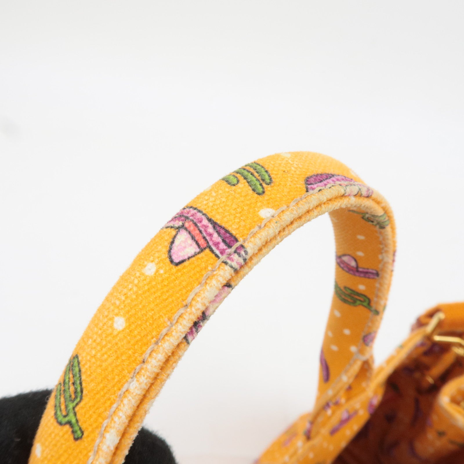PRADA Canapa Mini Tote Bag Cactus Print Orange 1BG439