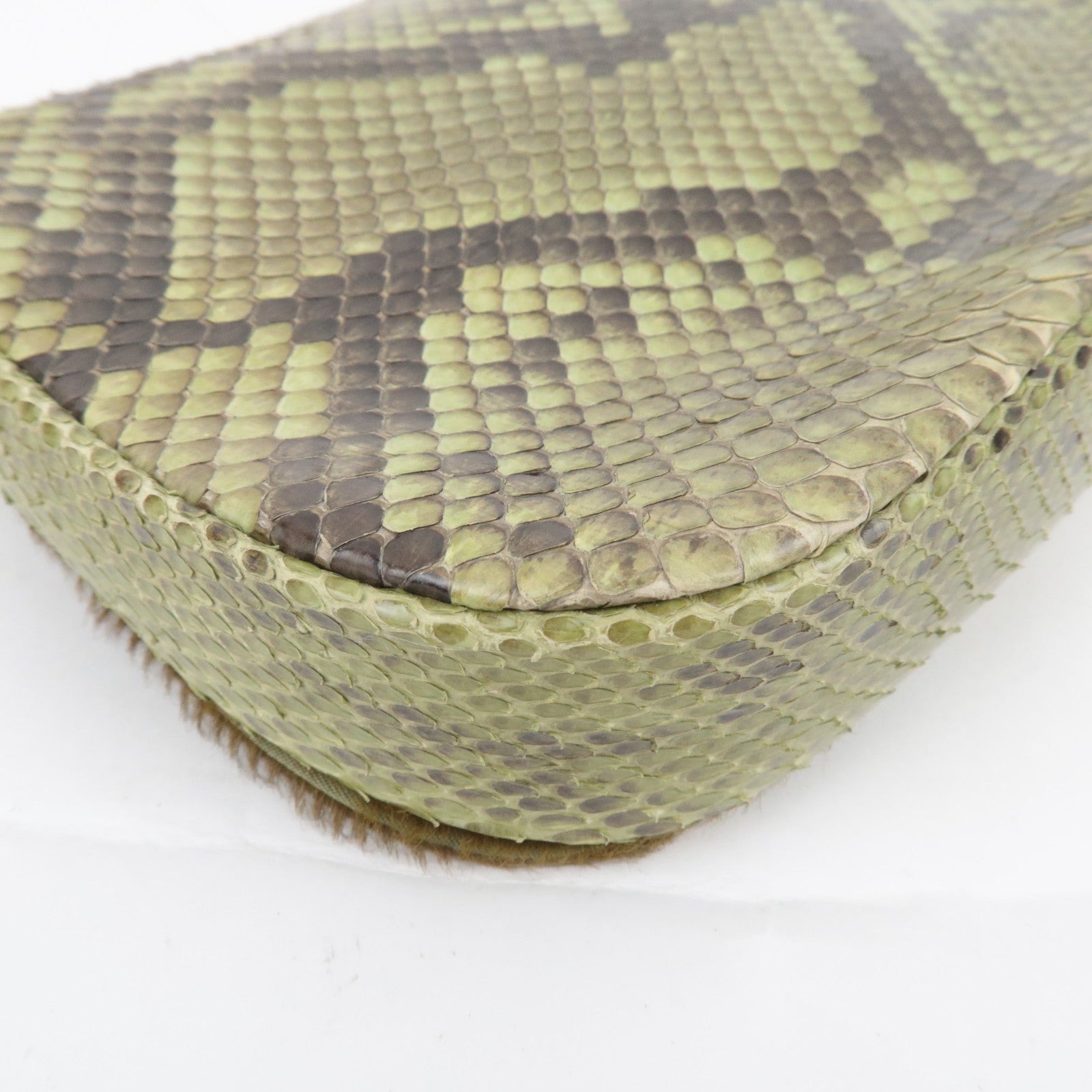 Christian Dior Maris Pearl Calf hair Patent Shoulder Bag Khaki