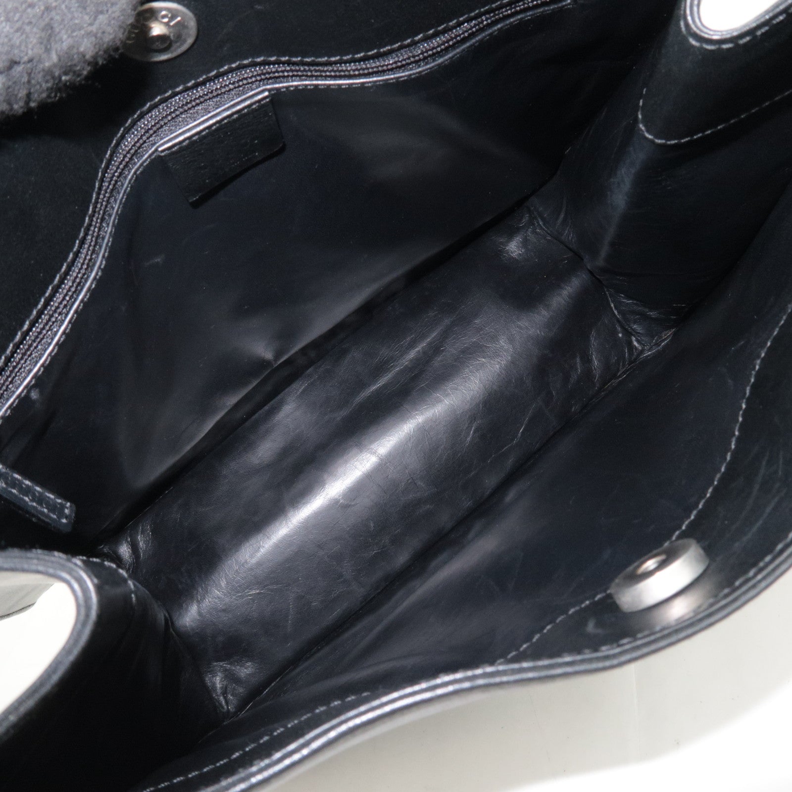 GUCCI Leather Shoulder Bag Black 001.3167