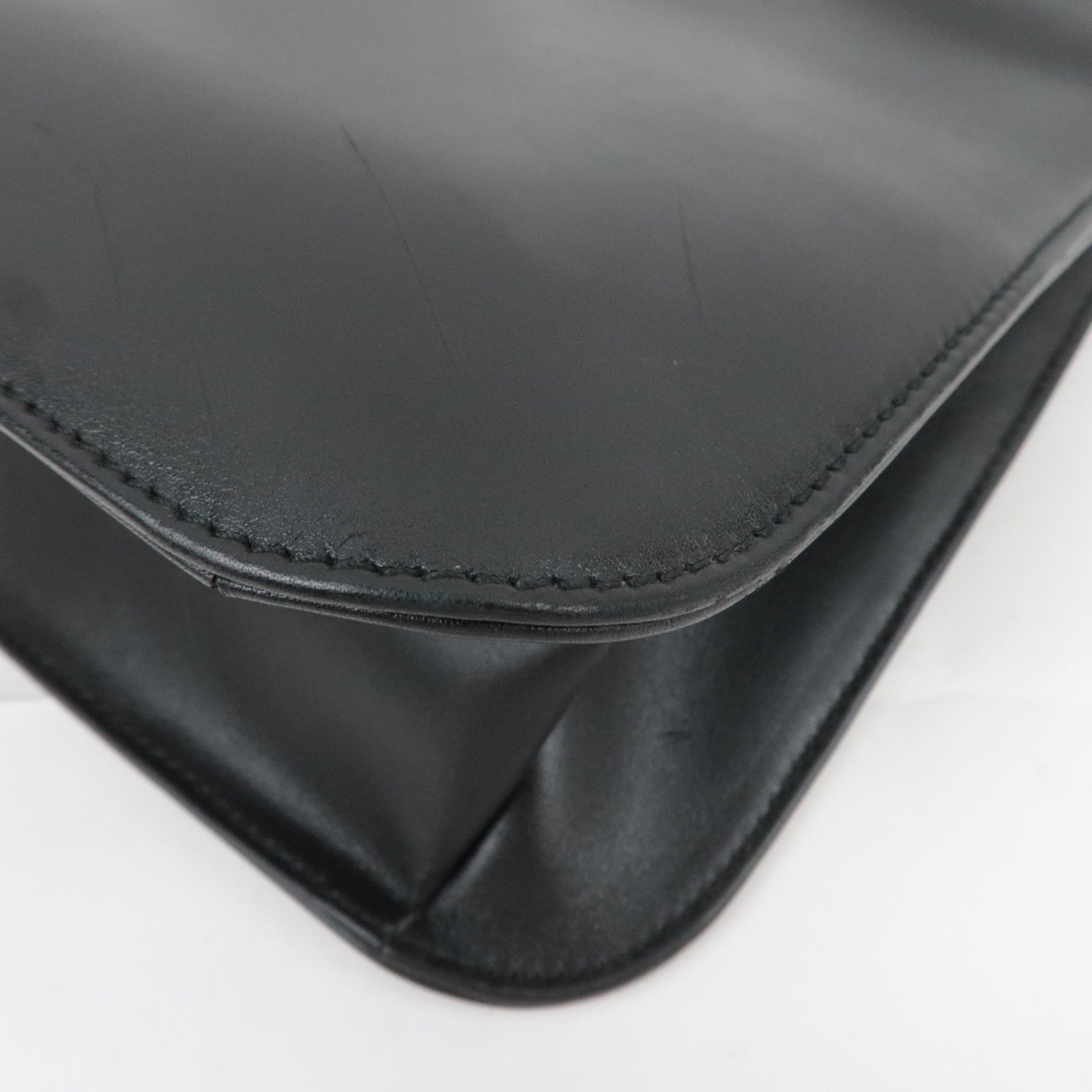 GUCCI Leather Shoulder Bag Black 001.3167