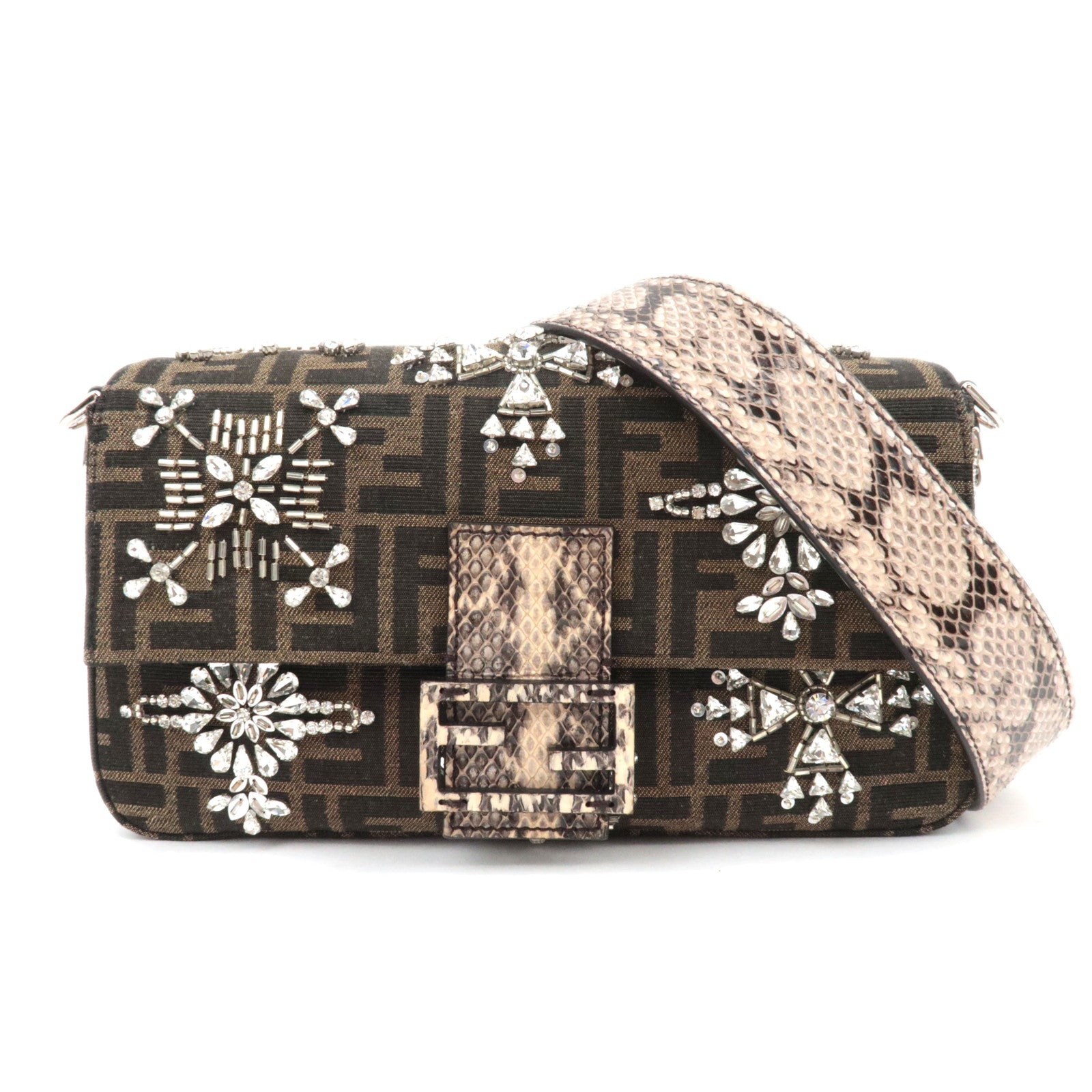 FENDI Zucca Bijou Mamma Baguette Shoulder Bag 8BR60089510