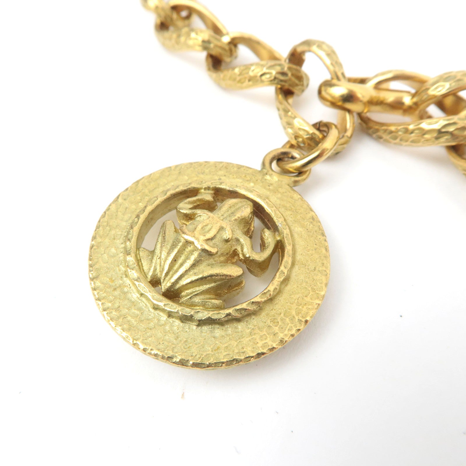 CHANEL Vintage Charm Double Chain Belt Waist Around: 85cm Gold Color