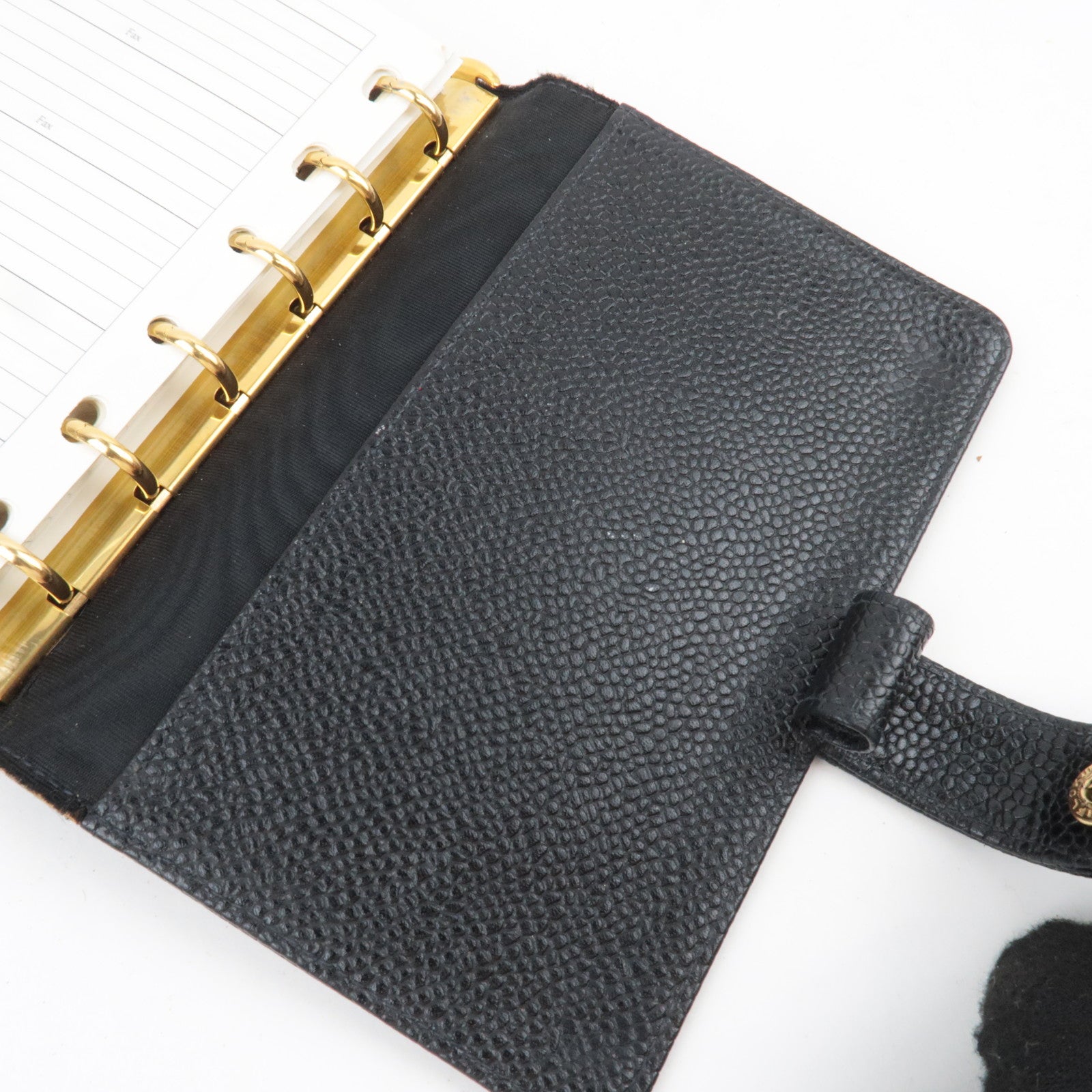 CHANEL Coco Mark Planner Cover Caviarskin Black