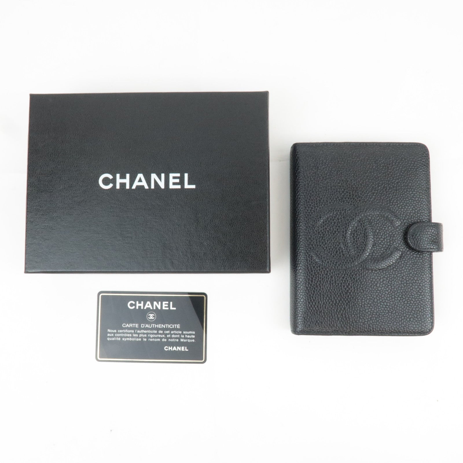 CHANEL Coco Mark Planner Cover Caviarskin Black