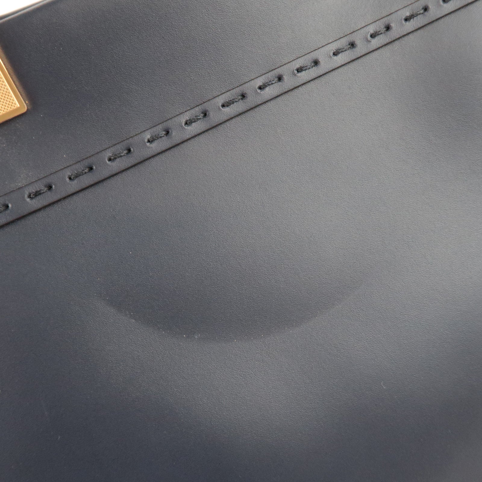 FENDI Sunshine Medium 2Way Leather Tote Bag Dark Navy 8BH386