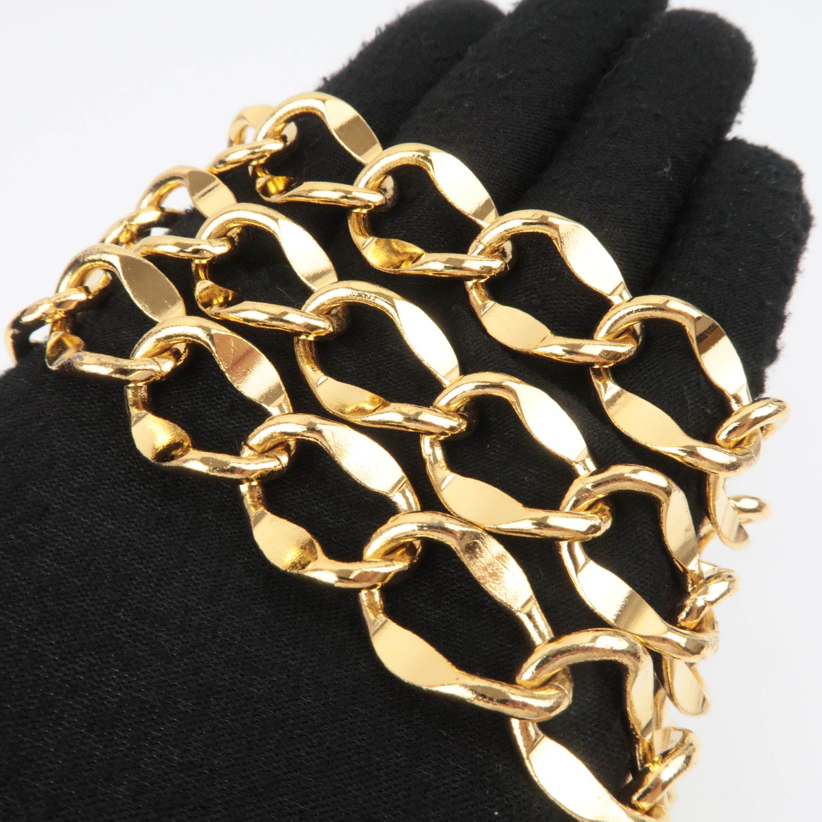 CHANEL Coin Charm Chain Belt Waist Size 75cm Gold Color