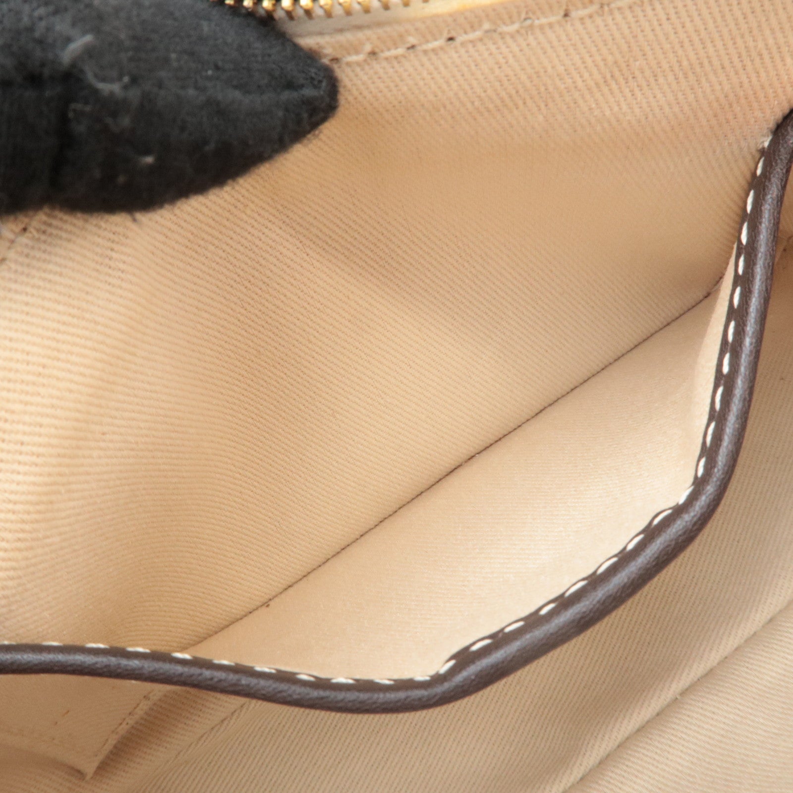 CELINE Macadam PVC Leather Shoulder Bag Ivory Dark Brown