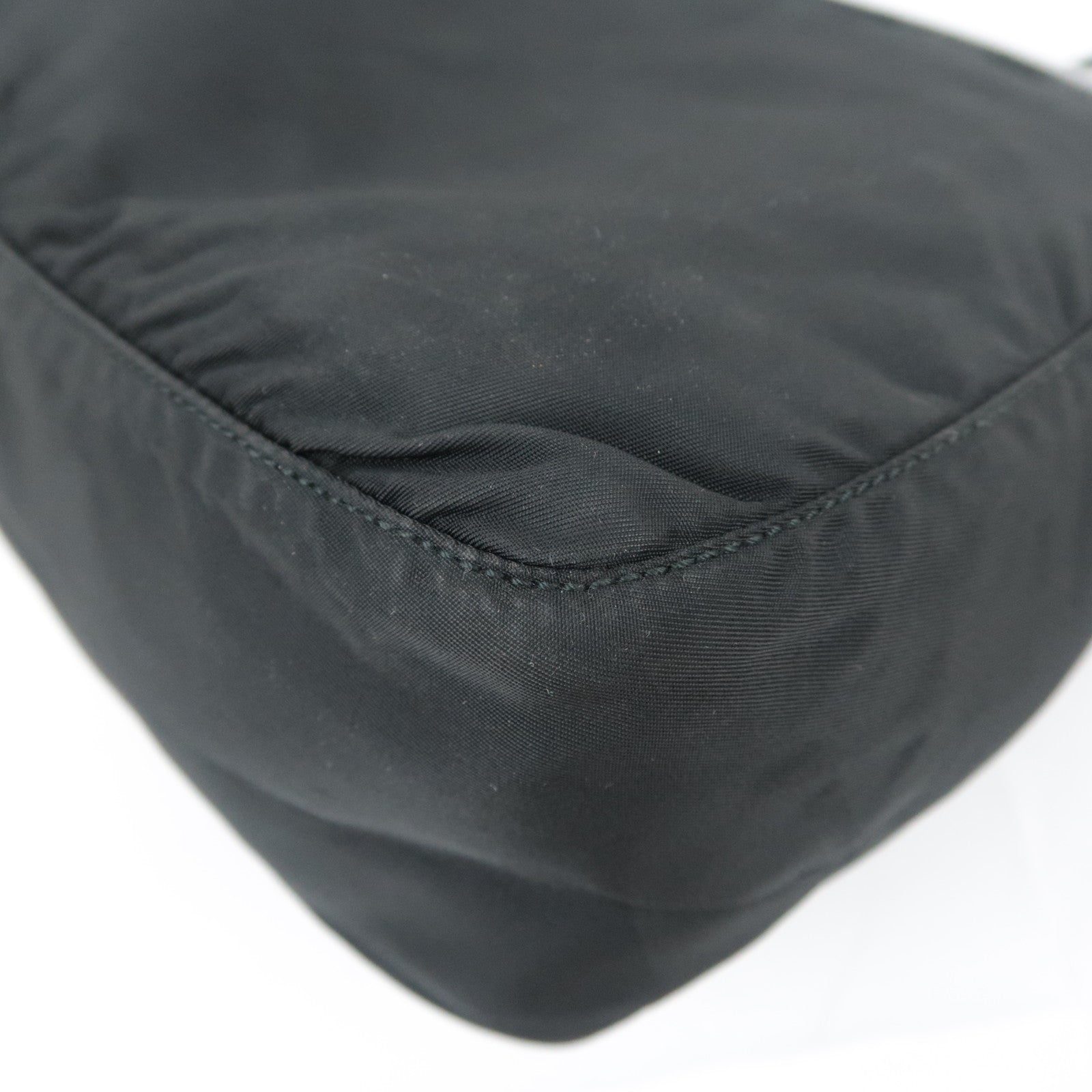 PRADA Nylon Leather Shoulder Bag Black