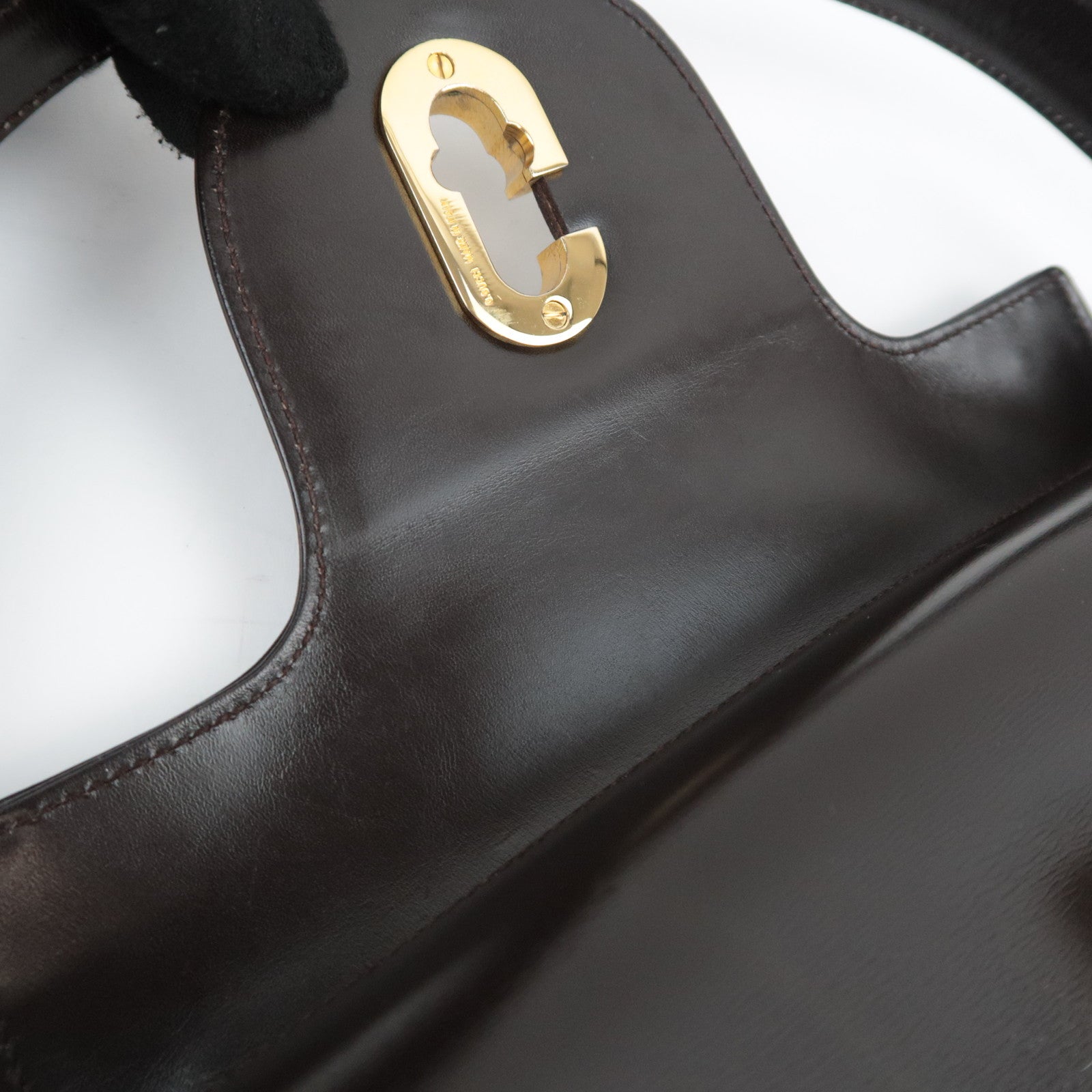 GUCCI Old Gucci Leather Handbag Brown 000.904.1080