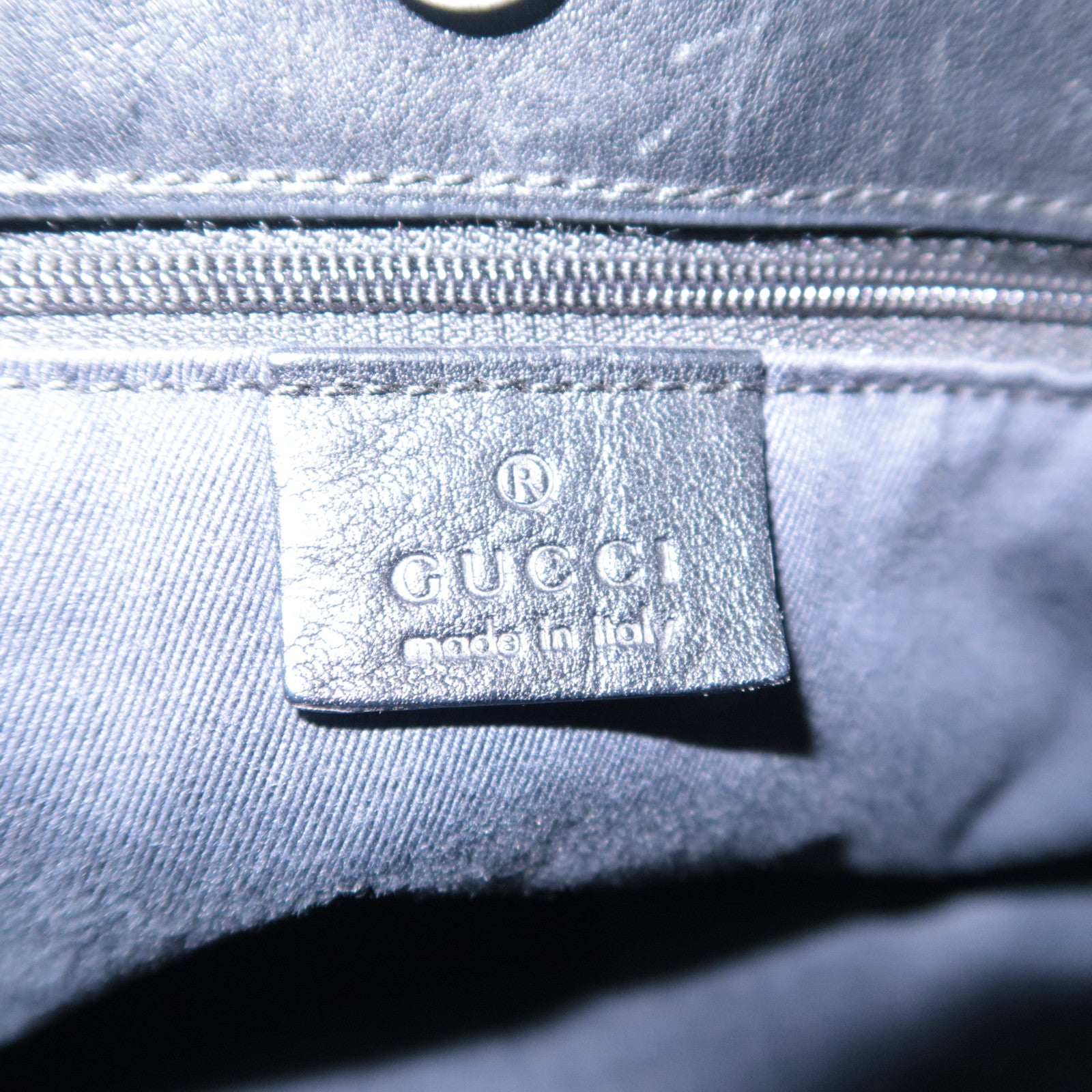 GUCCI GG Denim Leather Shoulder Bag Black 101975