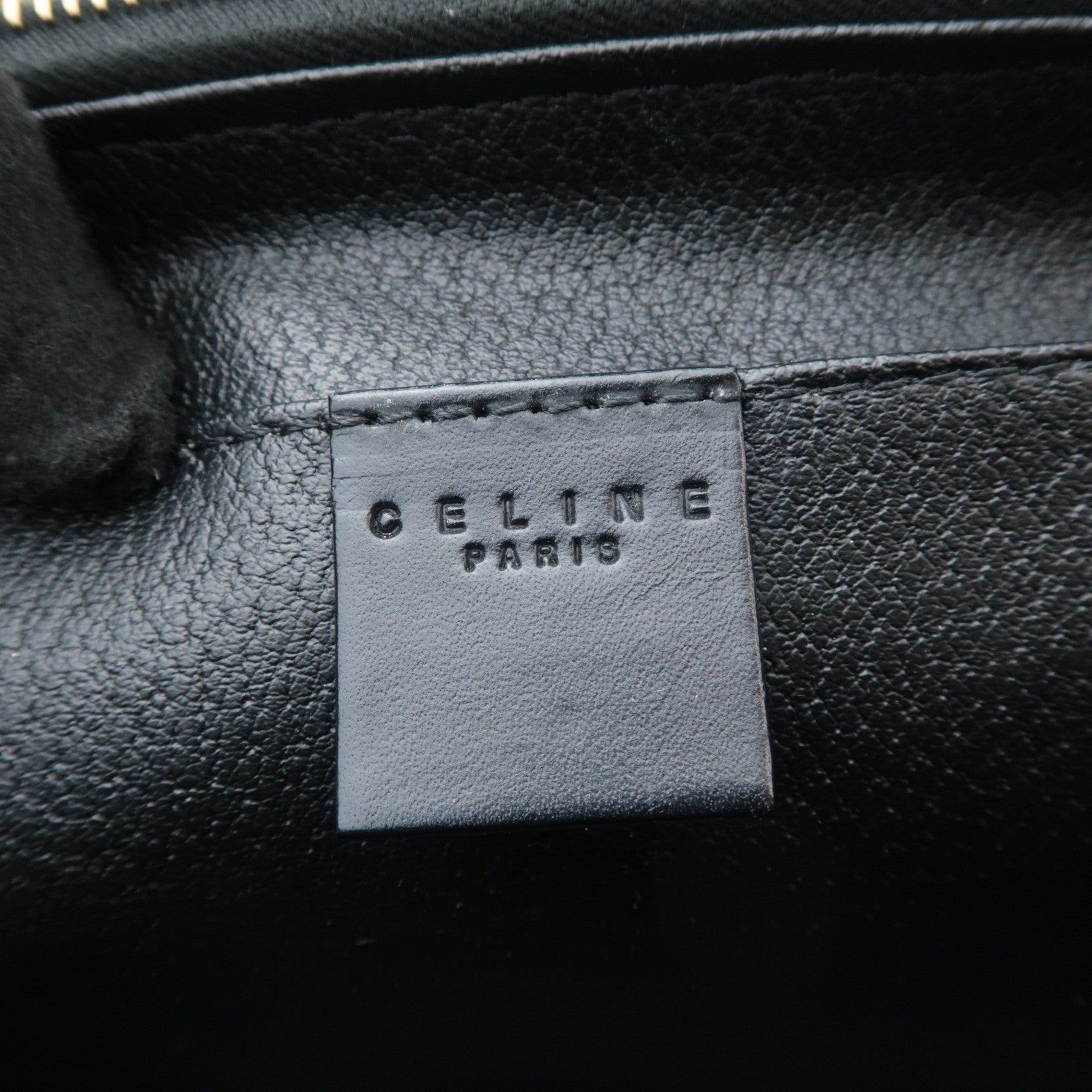 CELINE Macadam PVC Leather Cosmetic Pouch Black