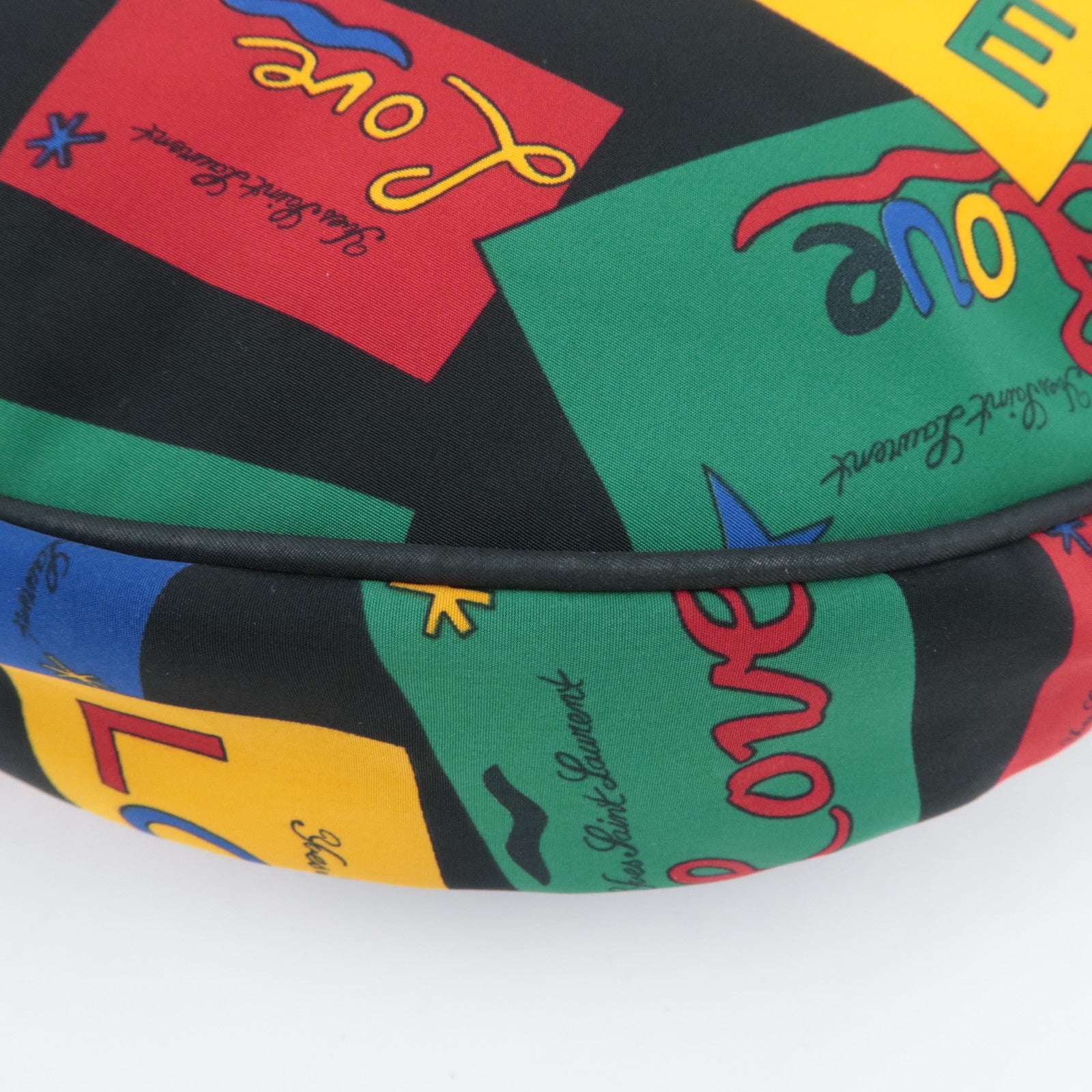 SAINT LAURENT YSL LOVE Print Shoulder Bag Nylon Multicolor