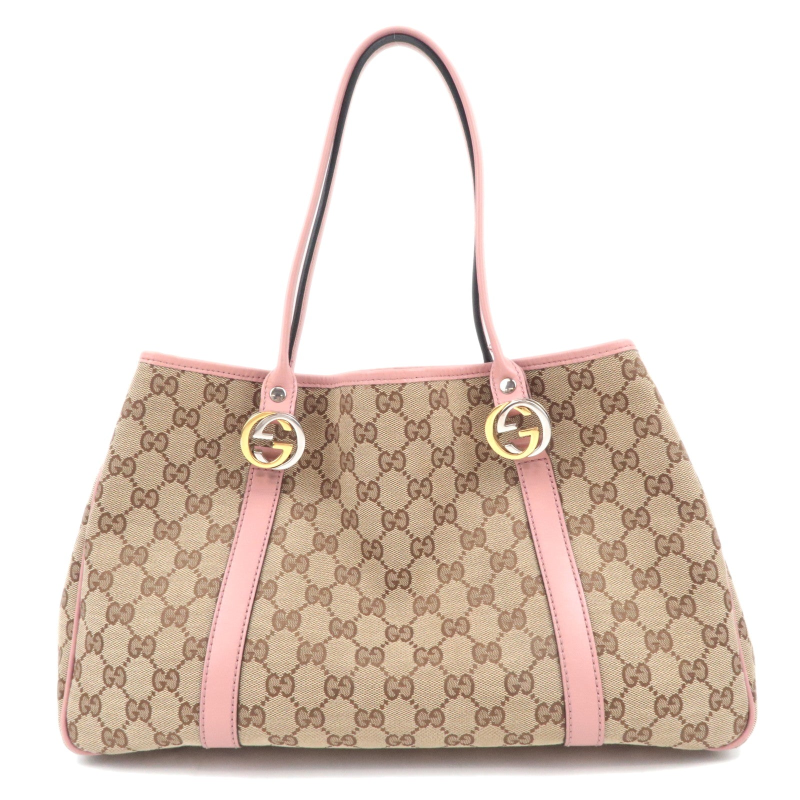 GUCCI GG Twins GG Canvas Tote Bag Beige Pink 23295789605