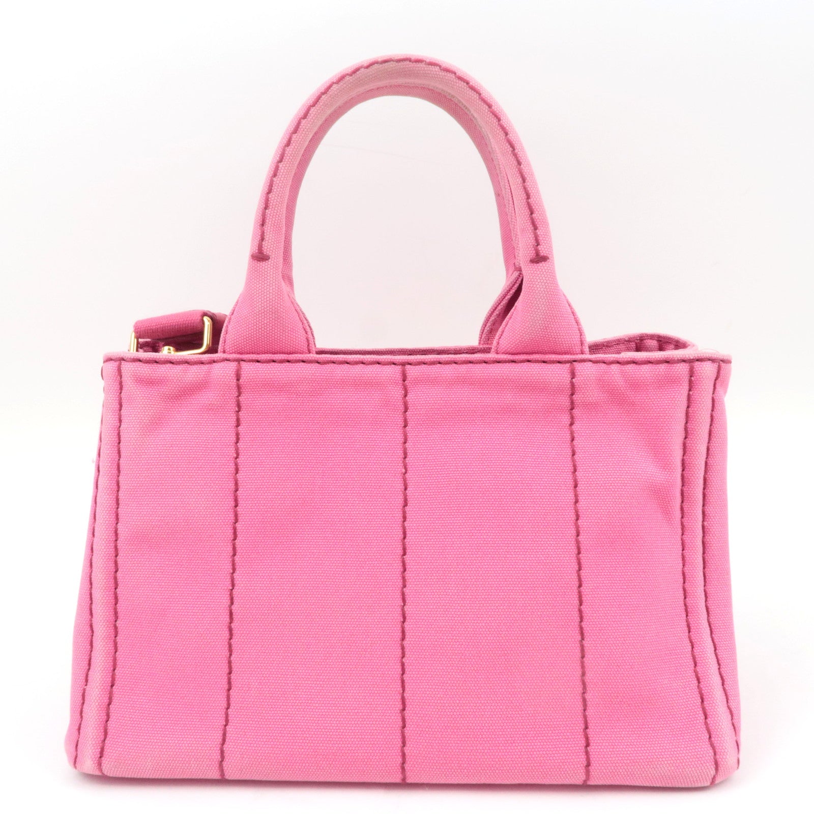 PRADA Canapa Mini 2Way Canvas Tote Bag Pink 1BG439