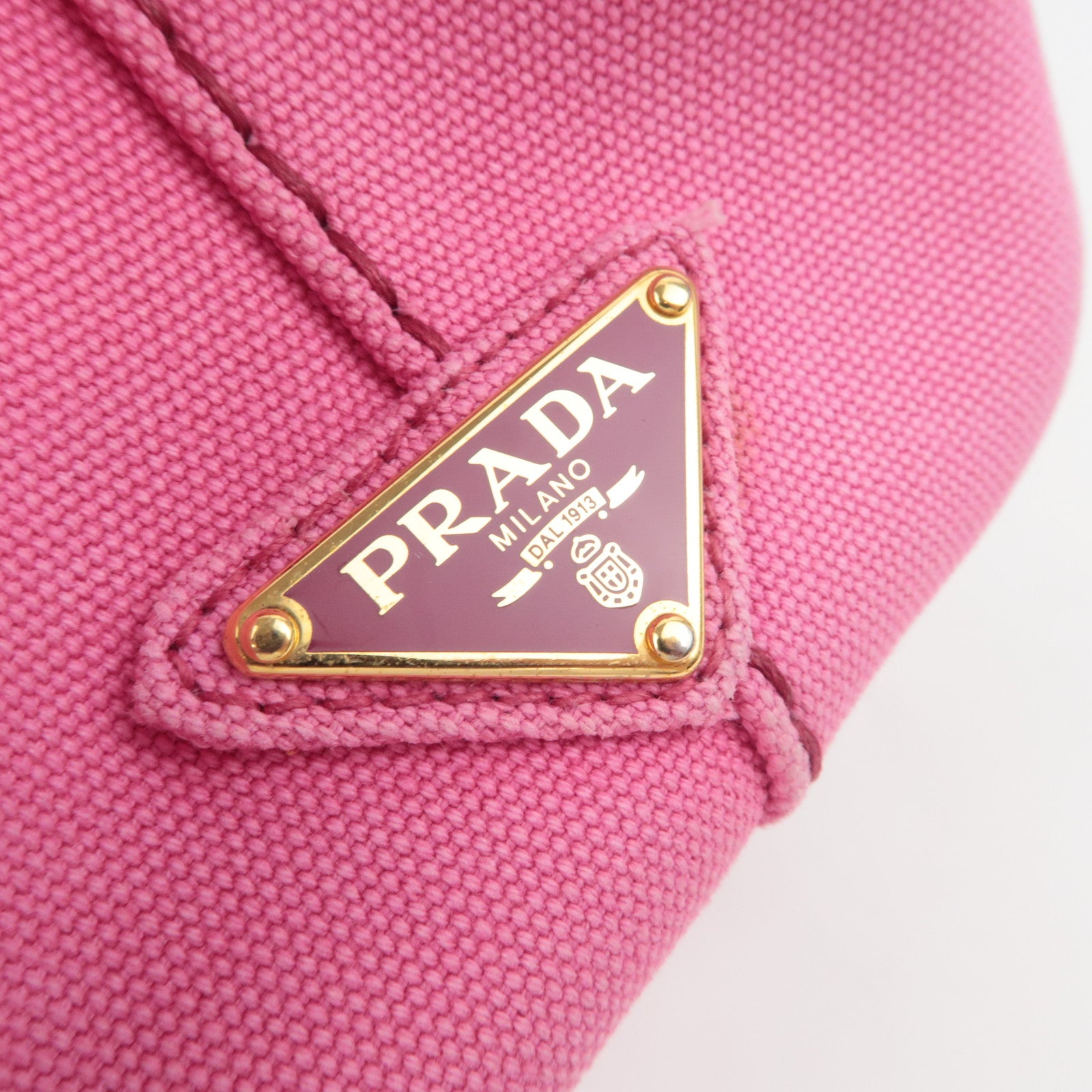 PRADA Canapa Mini 2Way Canvas Tote Bag Pink 1BG439