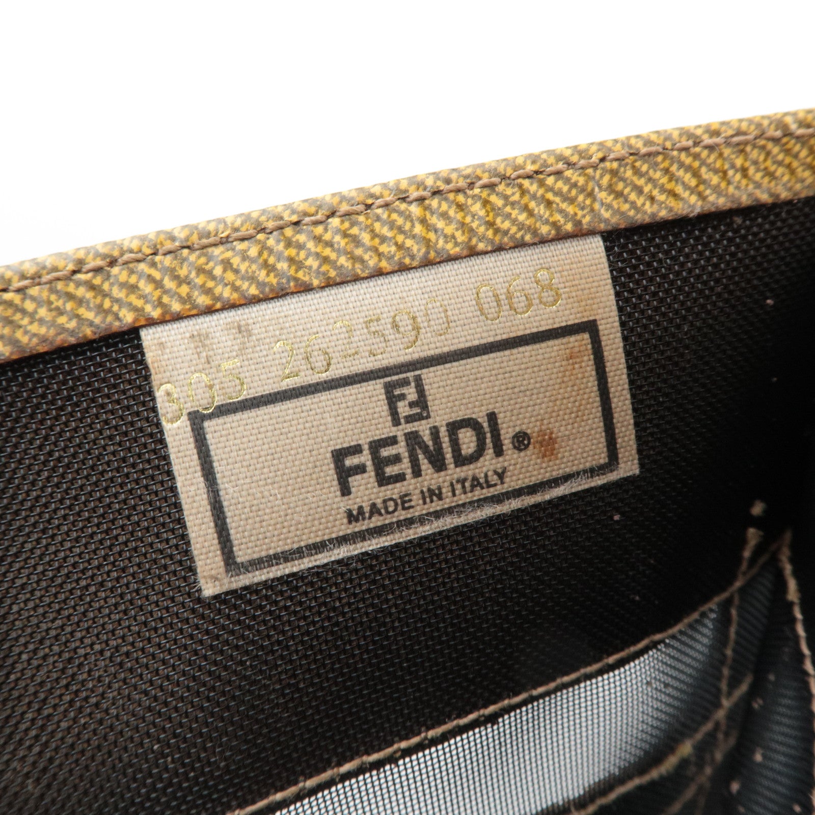 FENDI PVC Mesh Tote Bag Light Brown Black