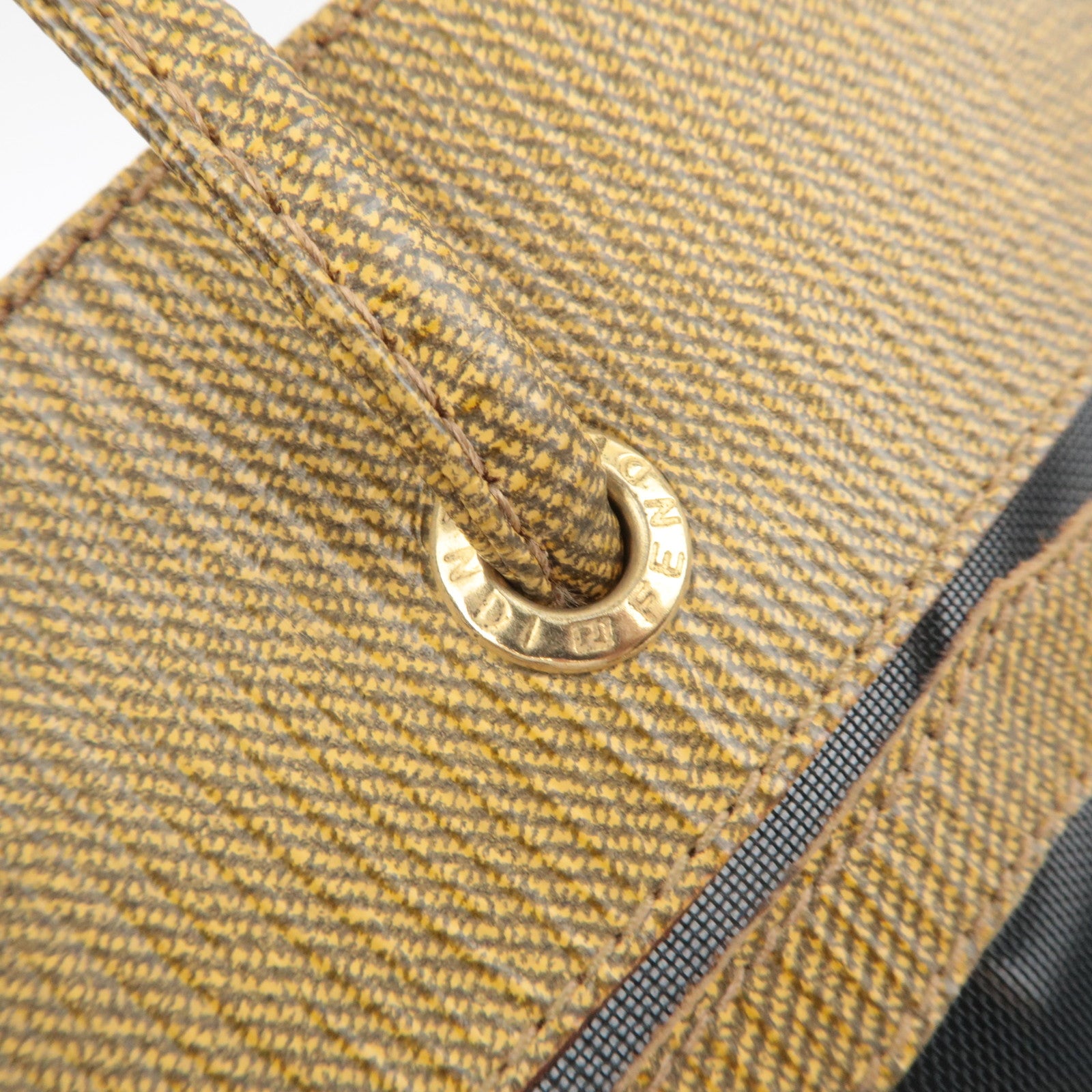 FENDI PVC Mesh Tote Bag Light Brown Black