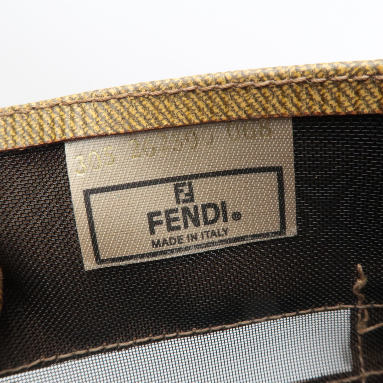FENDI PVC Mesh Tote Bag Light Brown Black