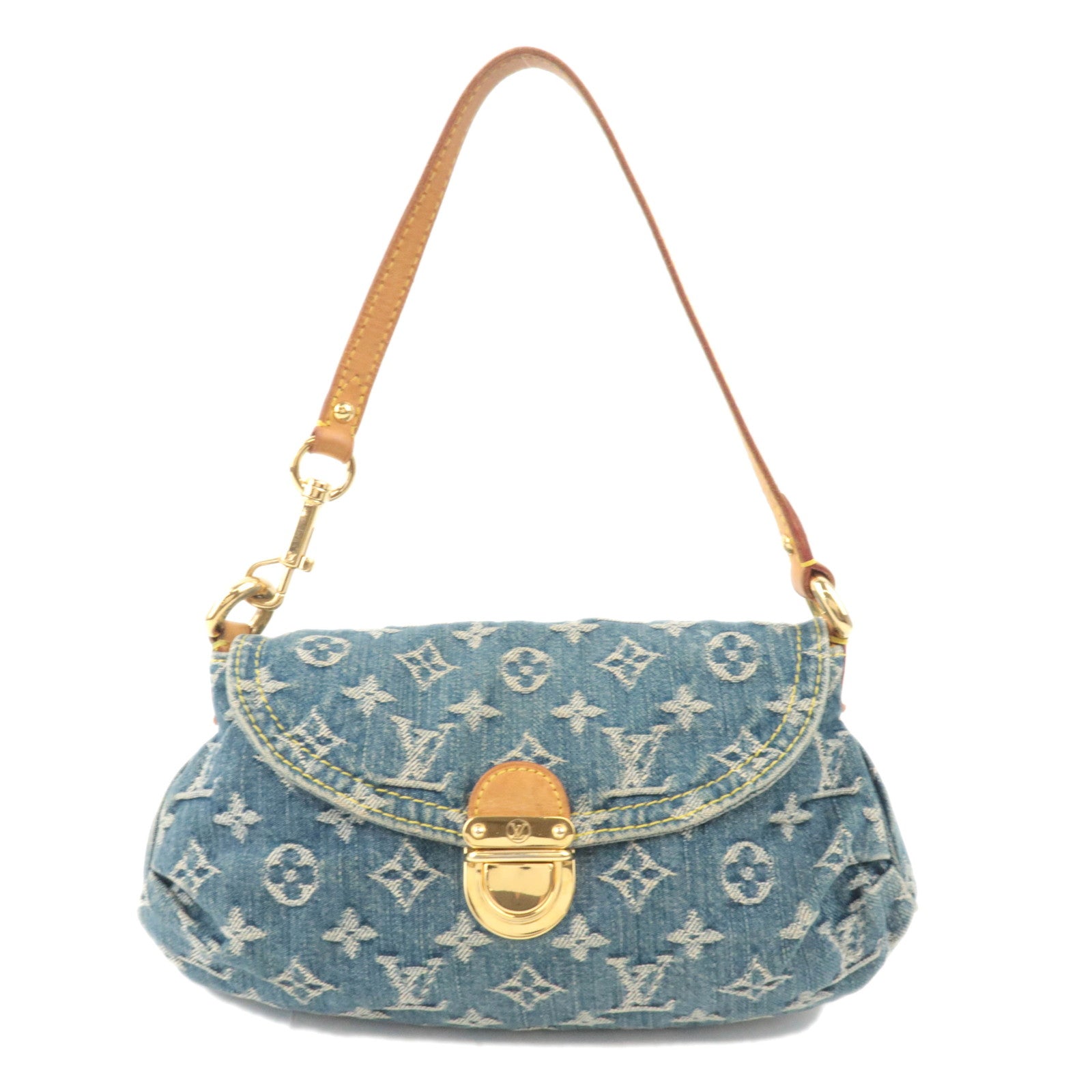 Louis Vuitton Monogram Denim Mini Pleaty Shoulder Bag Blue M9505089612