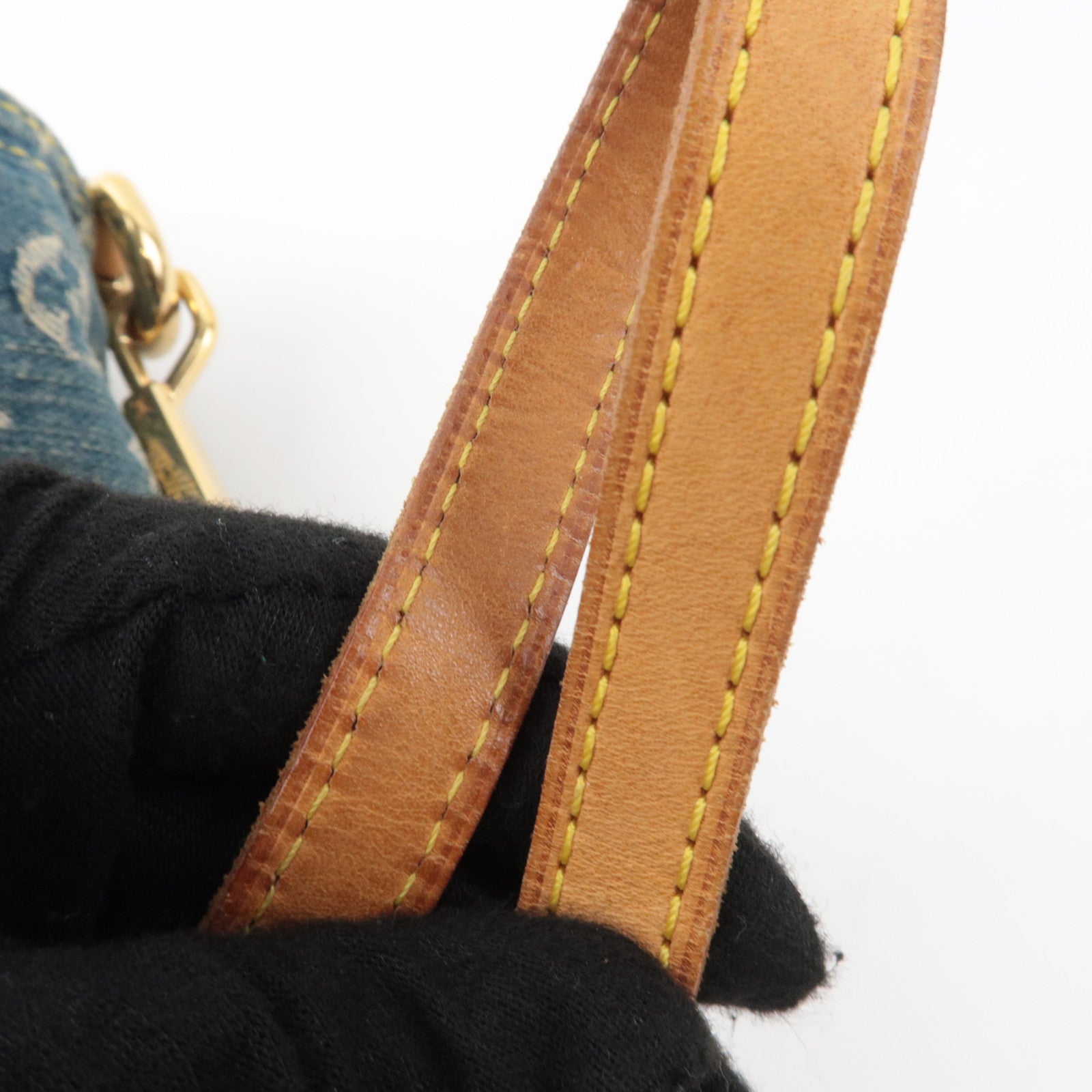 Louis Vuitton Monogram Denim Mini Pleaty Shoulder Bag Blue M95050