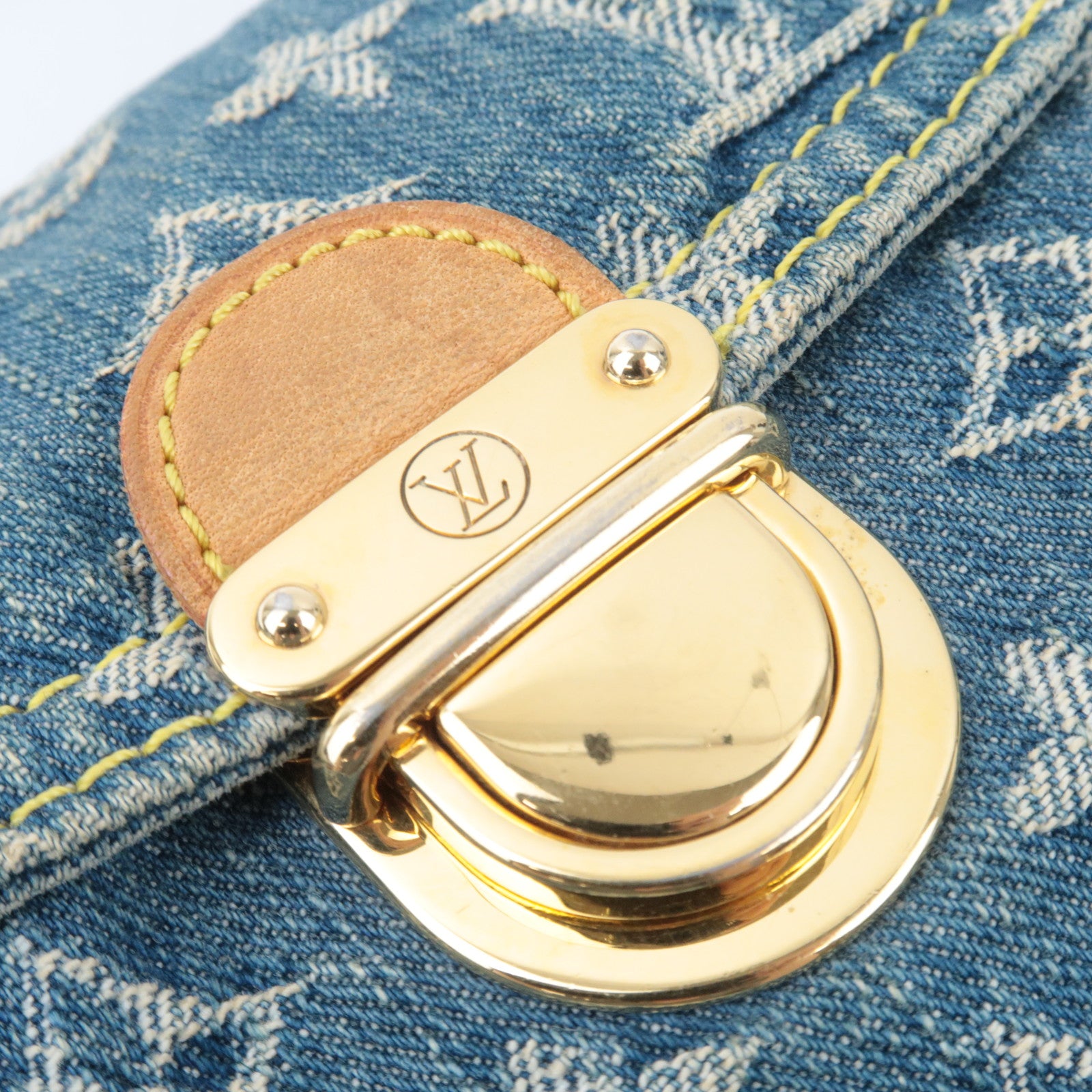 Louis Vuitton Monogram Denim Mini Pleaty Shoulder Bag Blue M95050