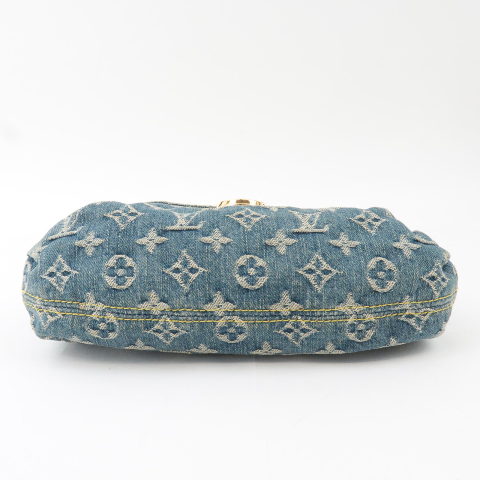Louis Vuitton Monogram Denim Mini Pleaty Shoulder Bag Blue M95050