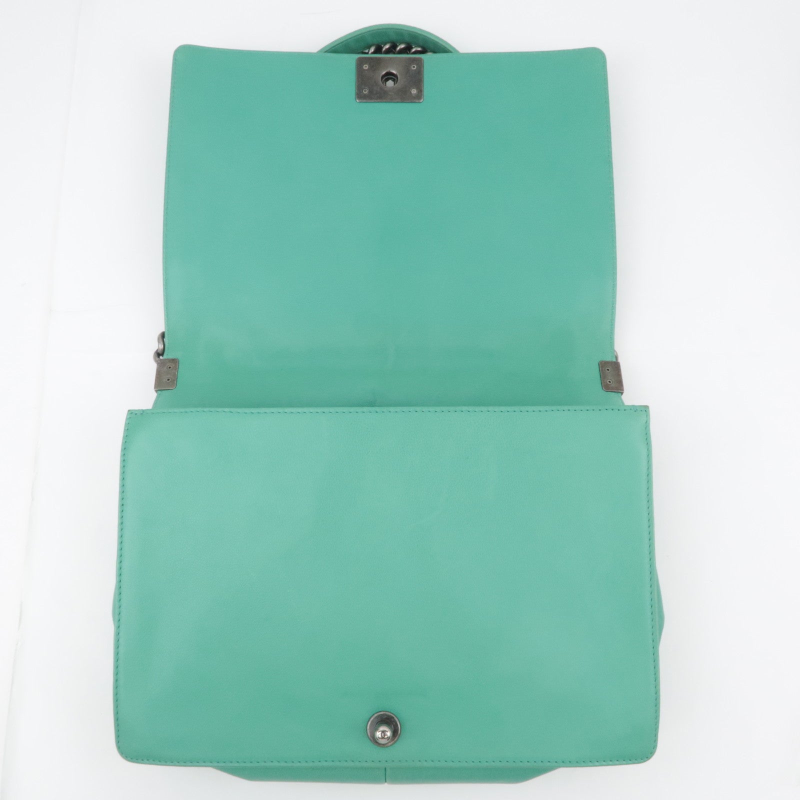 CHANEL Boy Chanel 30 Leather Chain Shoulder Bag Emerald Green