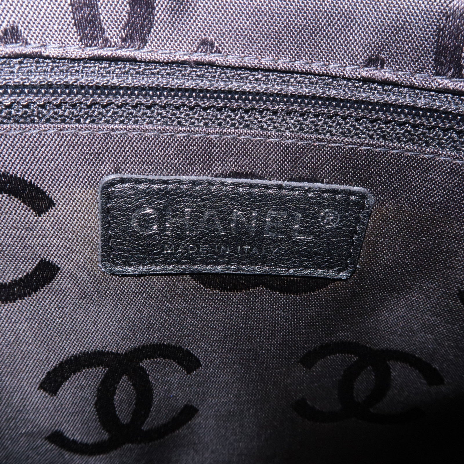 CHANEL Cambon Line Lambskin Tote Bag Pink Black