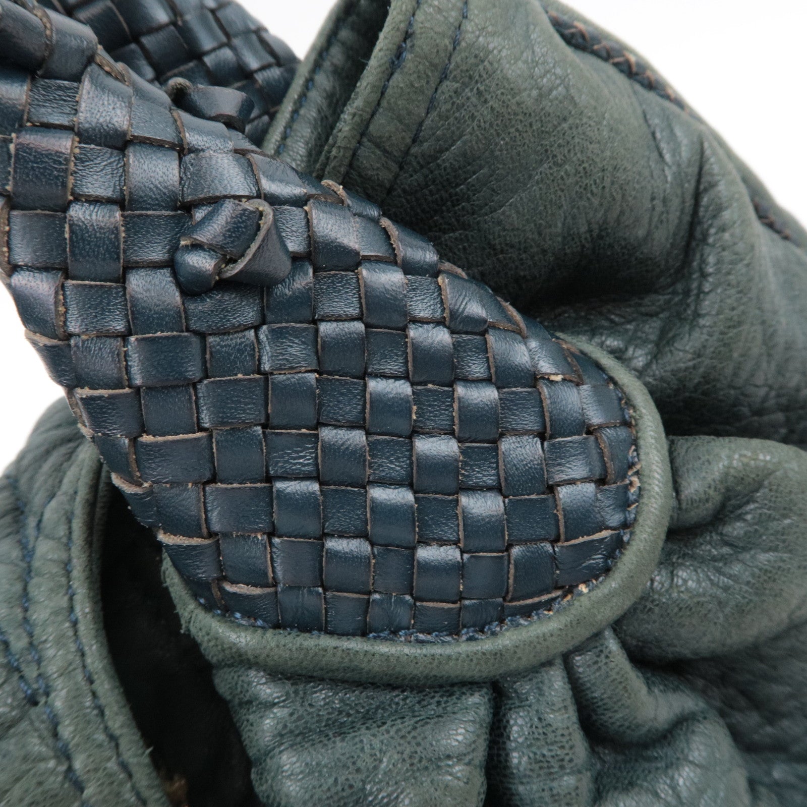 FENDI Spybag Leather Handbag Dark Green 8BR511