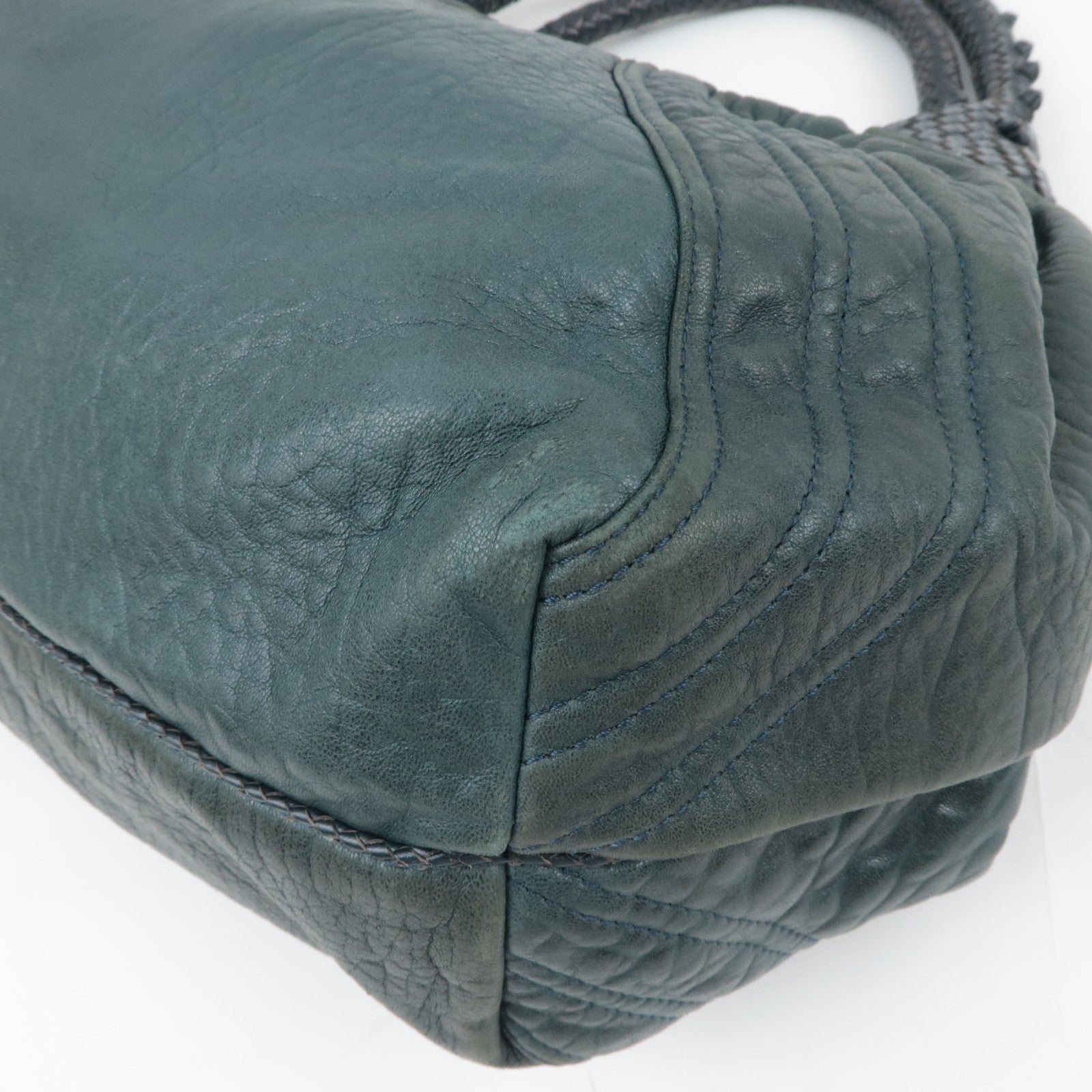 FENDI Spybag Leather Handbag Dark Green 8BR511