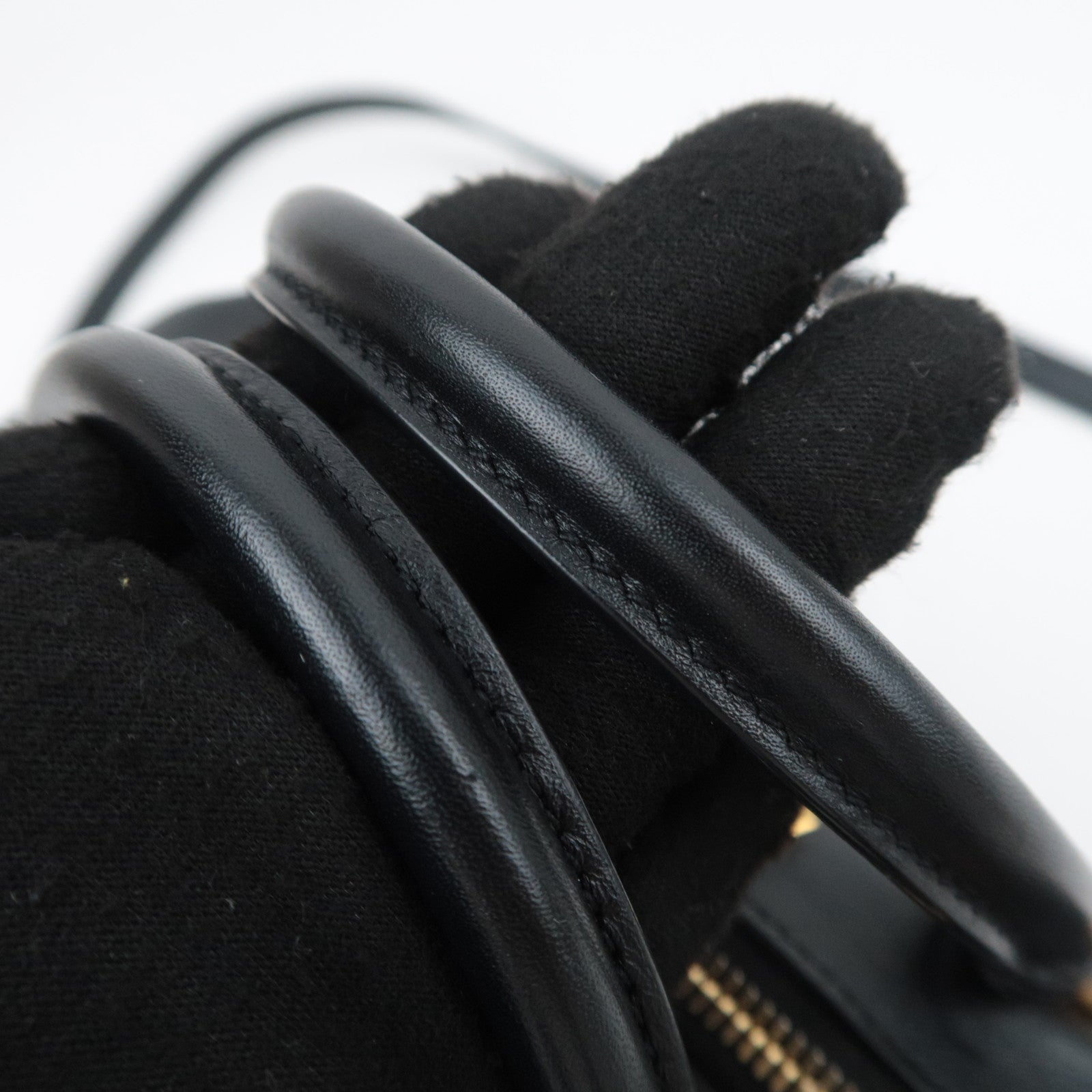 SAINT LAURENT Baby Duffle 2Way Leather Handbag Black 533481