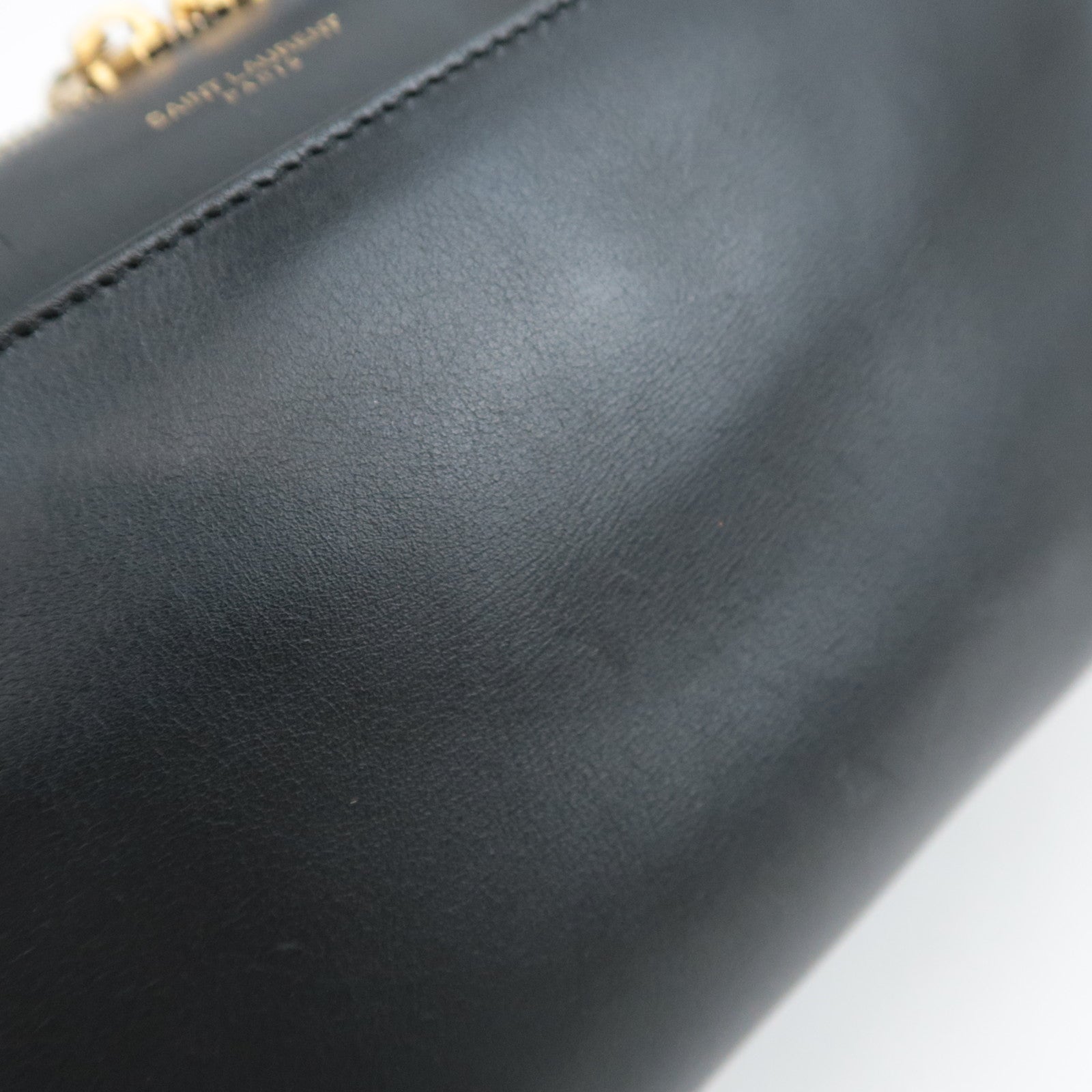 SAINT LAURENT Baby Duffle 2Way Leather Handbag Black 533481
