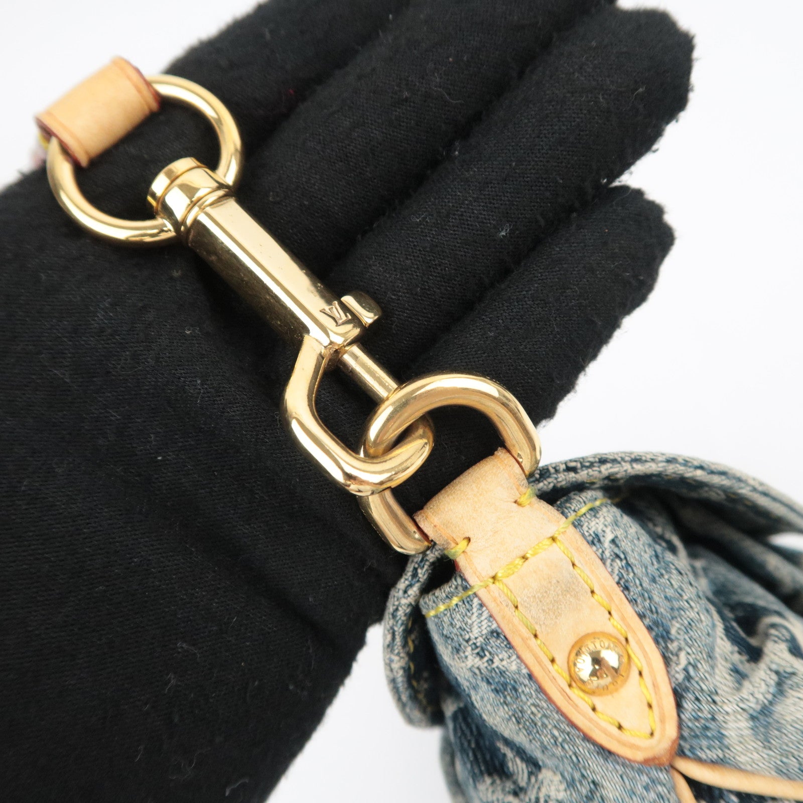 Louis Vuitton Monogram Denim Mini Pleaty Raye Shoulder Bag Blue M95333