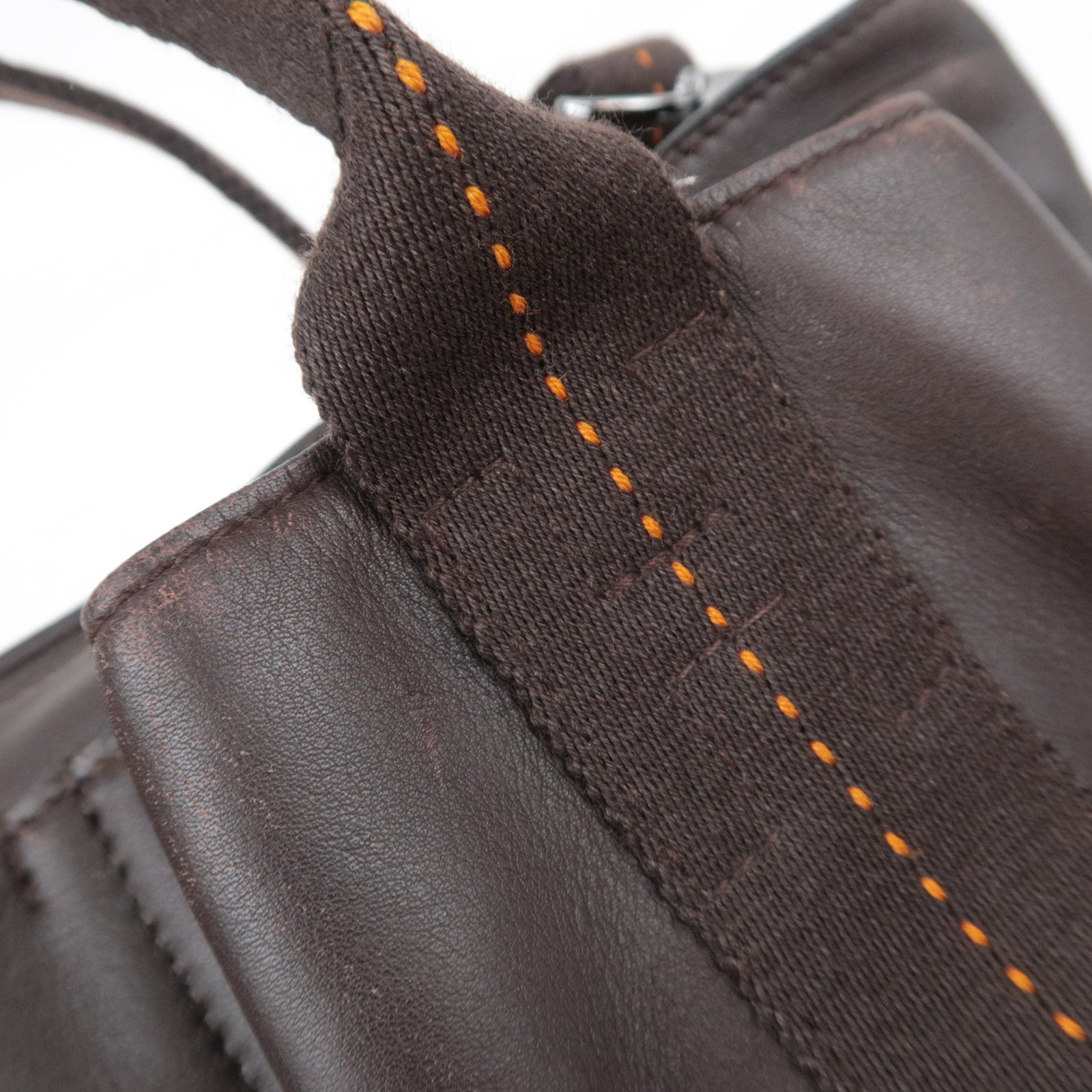 HERMES Caravan Horizontal PM 2Way Leather Handbag Brown