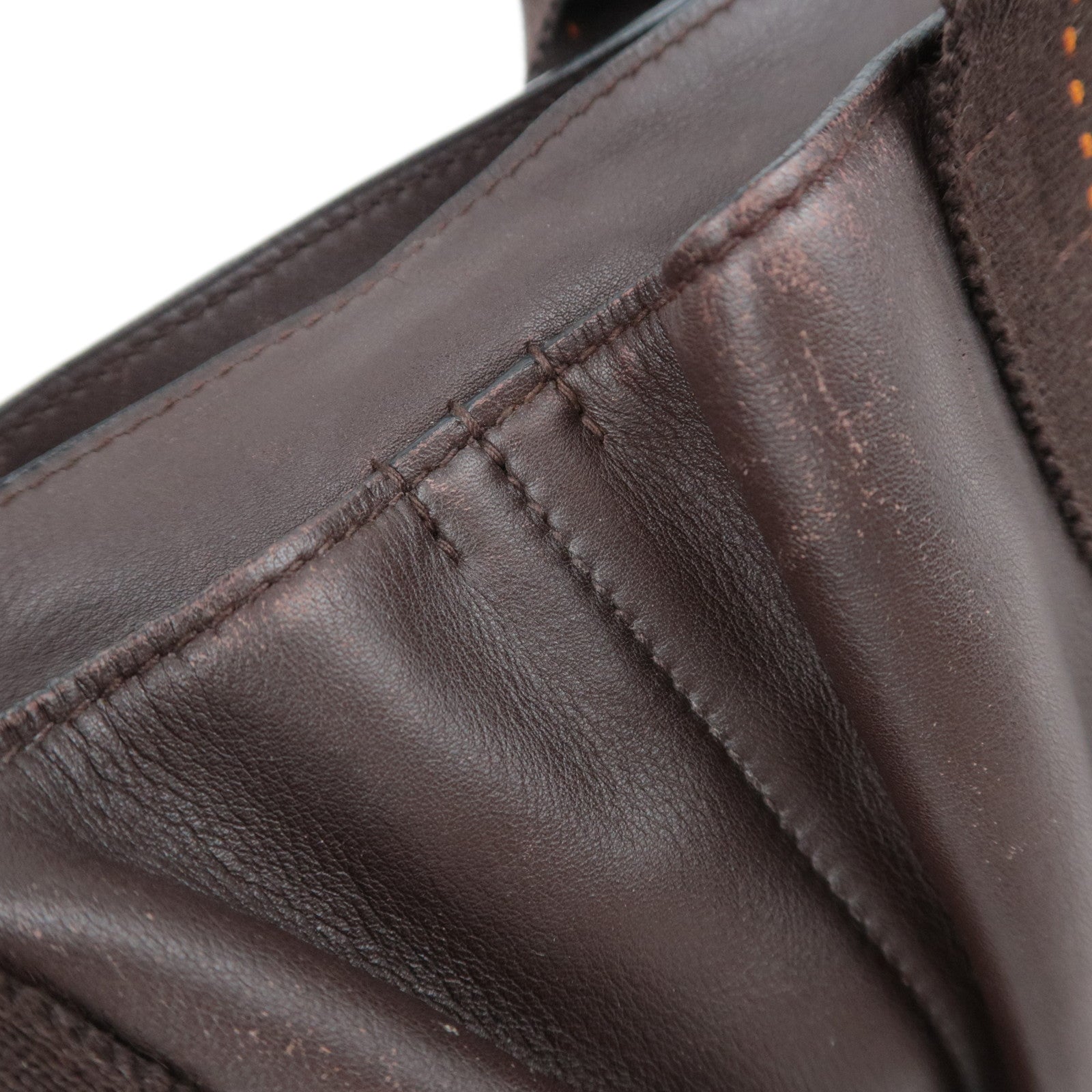 HERMES Caravan Horizontal PM 2Way Leather Handbag Brown