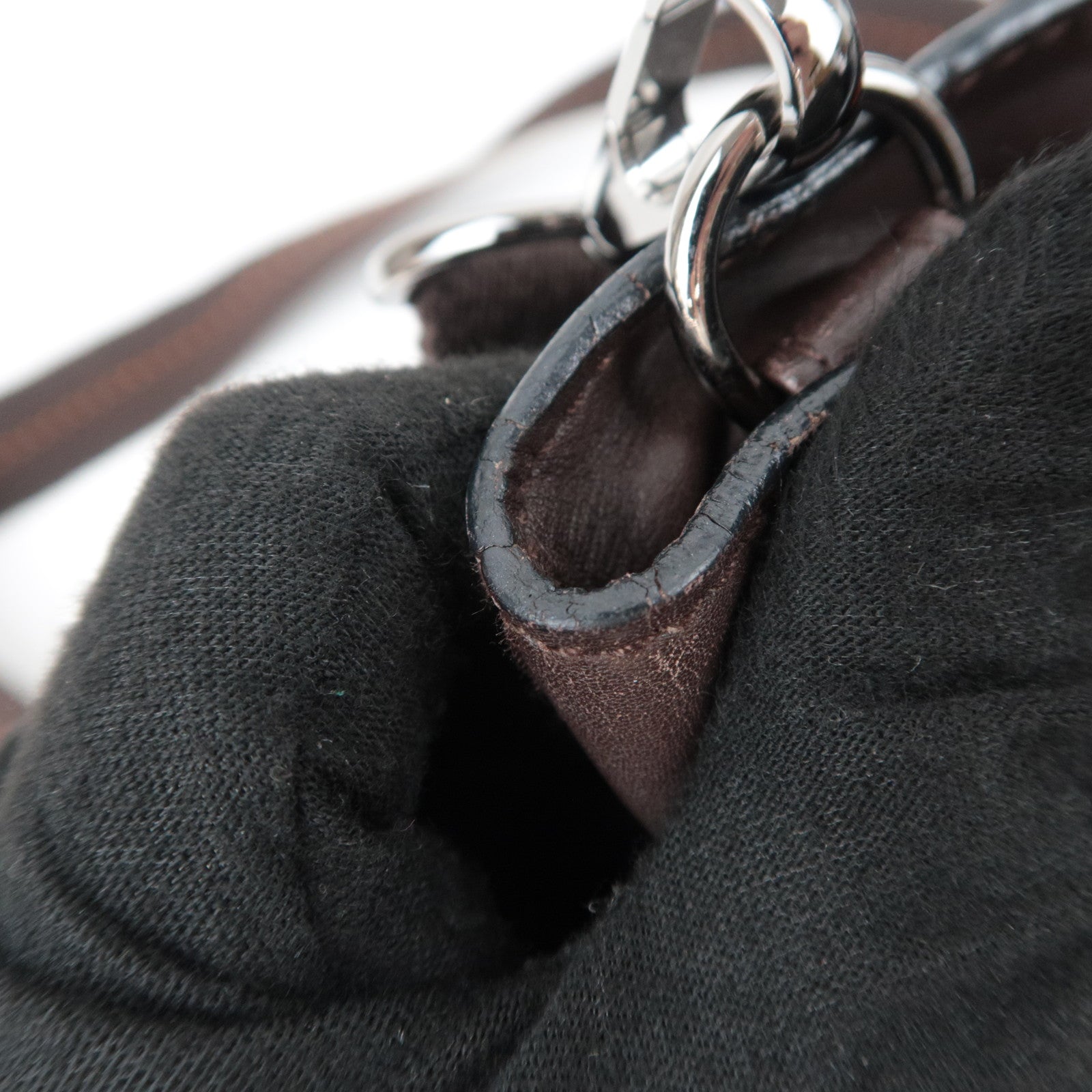 HERMES Caravan Horizontal PM 2Way Leather Handbag Brown