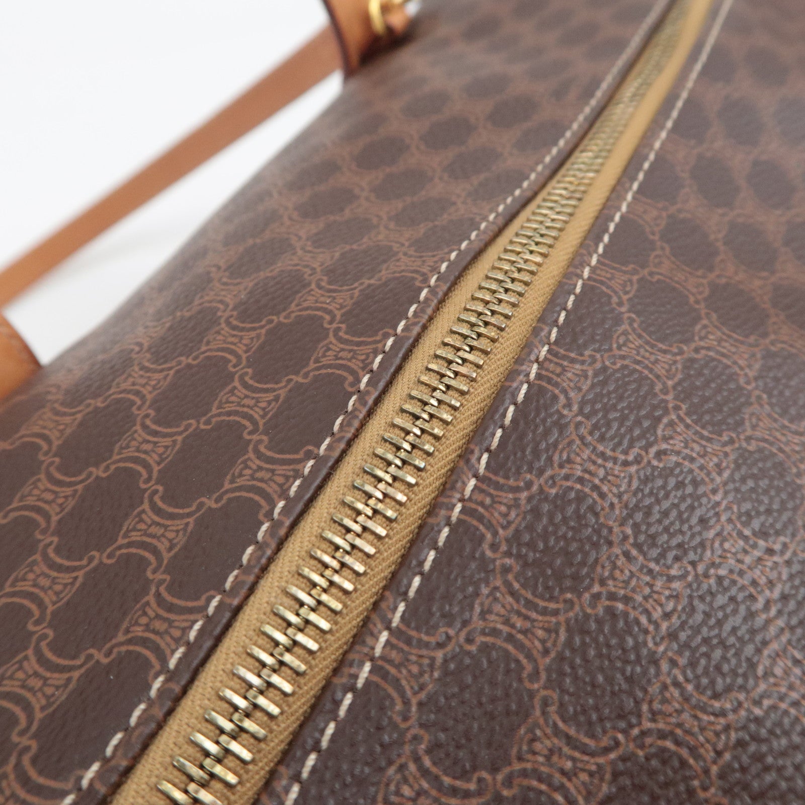 CELINE Macadam PVC Leather Mini Boston Bag Brown