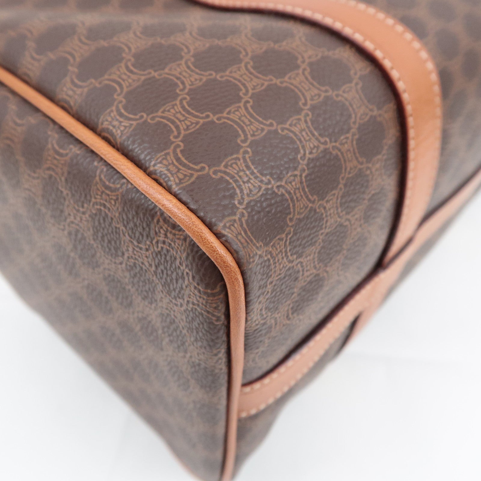 CELINE Macadam PVC Leather Mini Boston Bag Brown