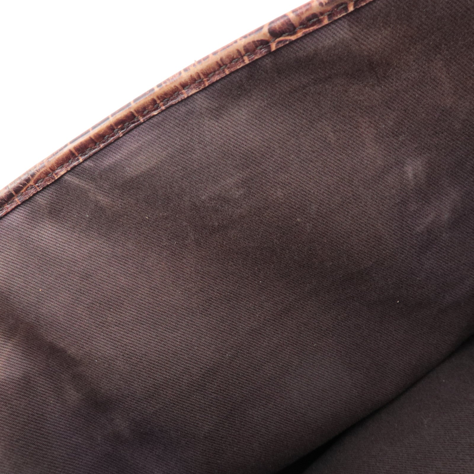 CELINE Macadam Canvas Leather Tote Bag Brown