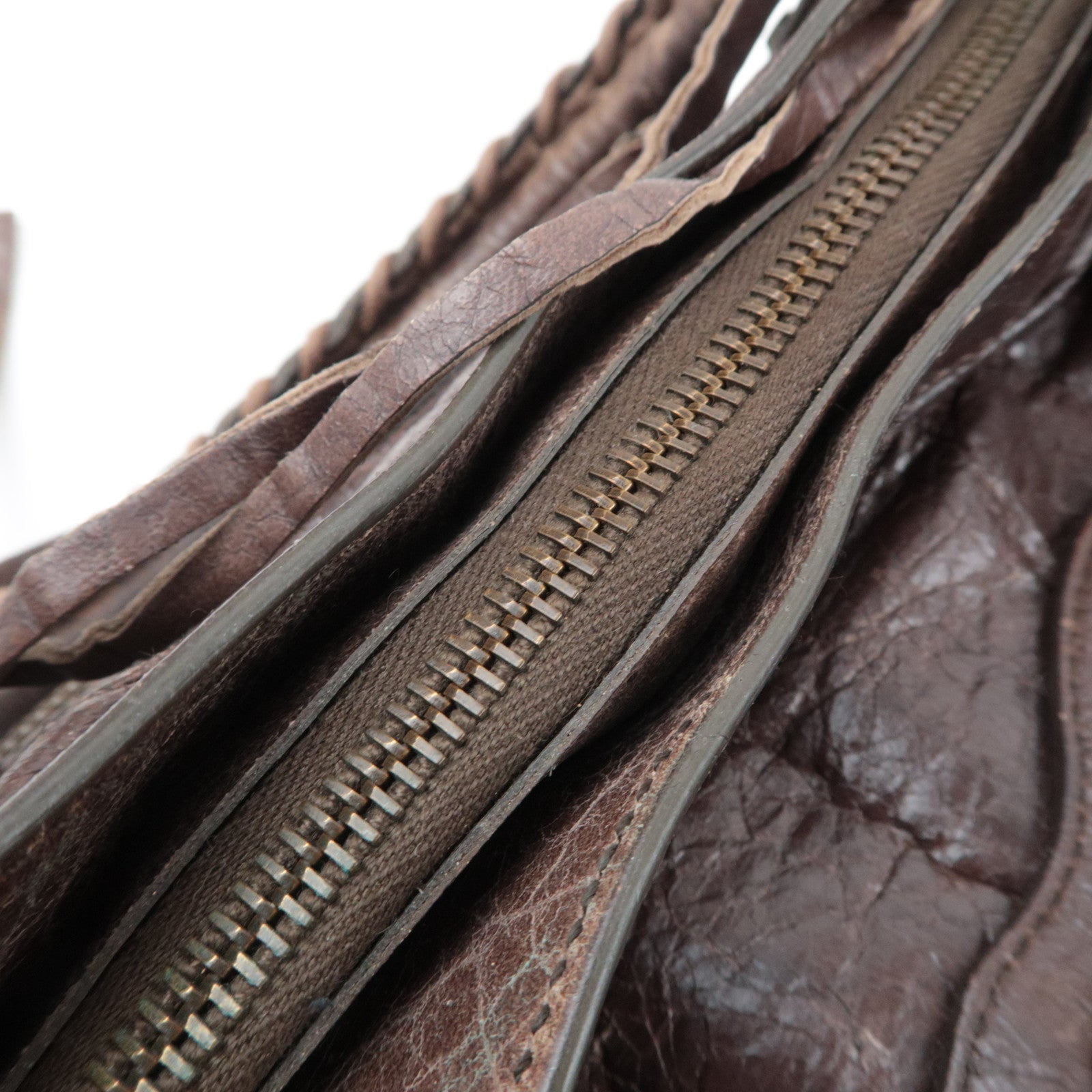 BALENCIAGA The First 2Way Leather Shoulder Bag Brown 103208
