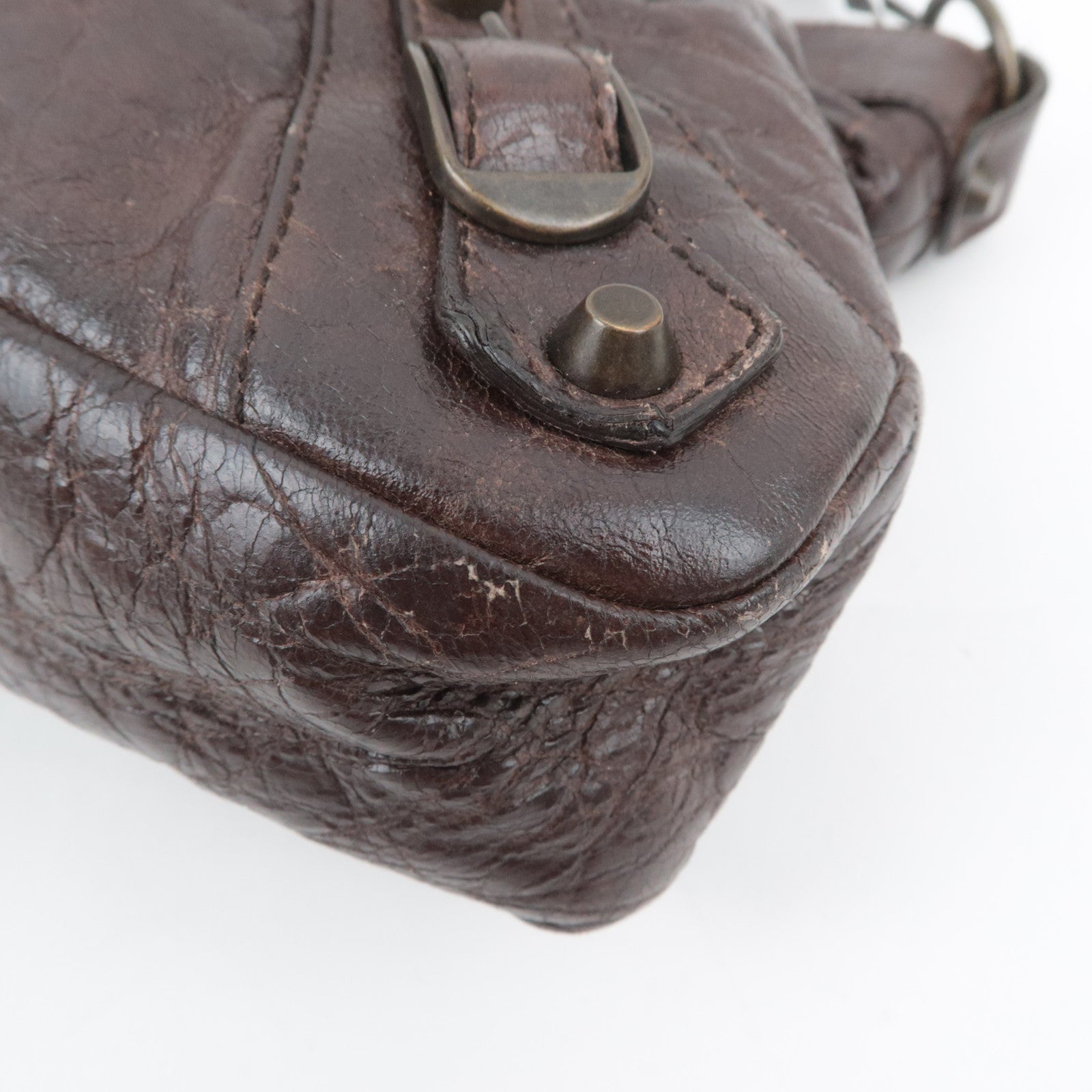 BALENCIAGA The First 2Way Leather Shoulder Bag Brown 103208